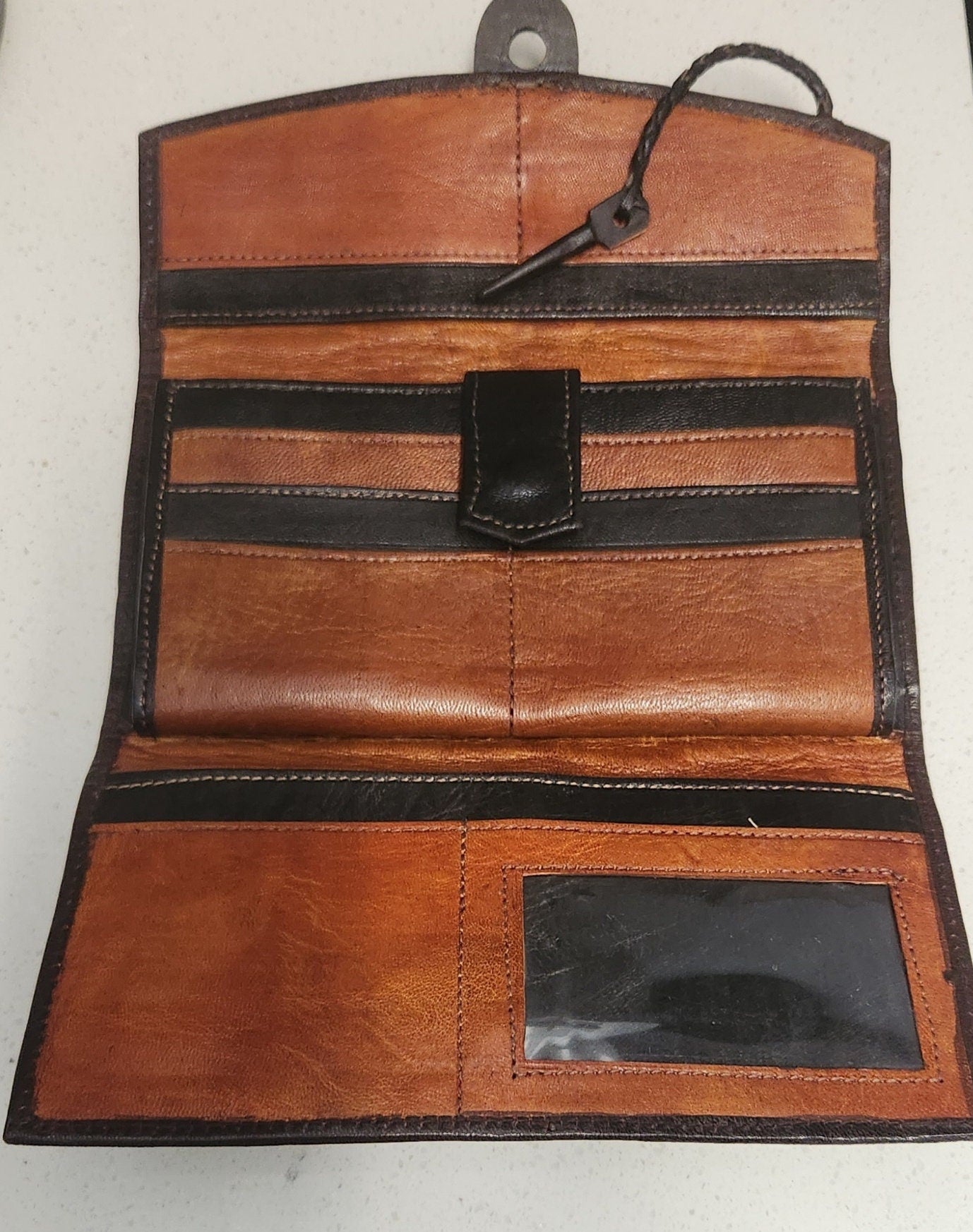 African Leather Women Wallet/Authentic Quilted Leather Wallet. Hand crafted Leather wallet, w/ genuine goat leather.
