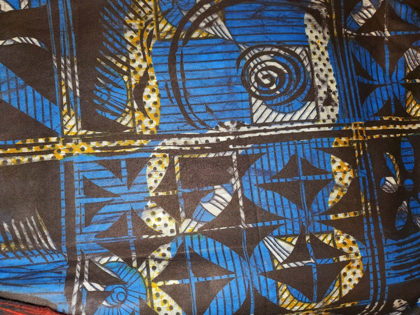 Nigerian Adire Batik Fabric/Blue Adire Ankara fabric/ 4 yards×46 inches..