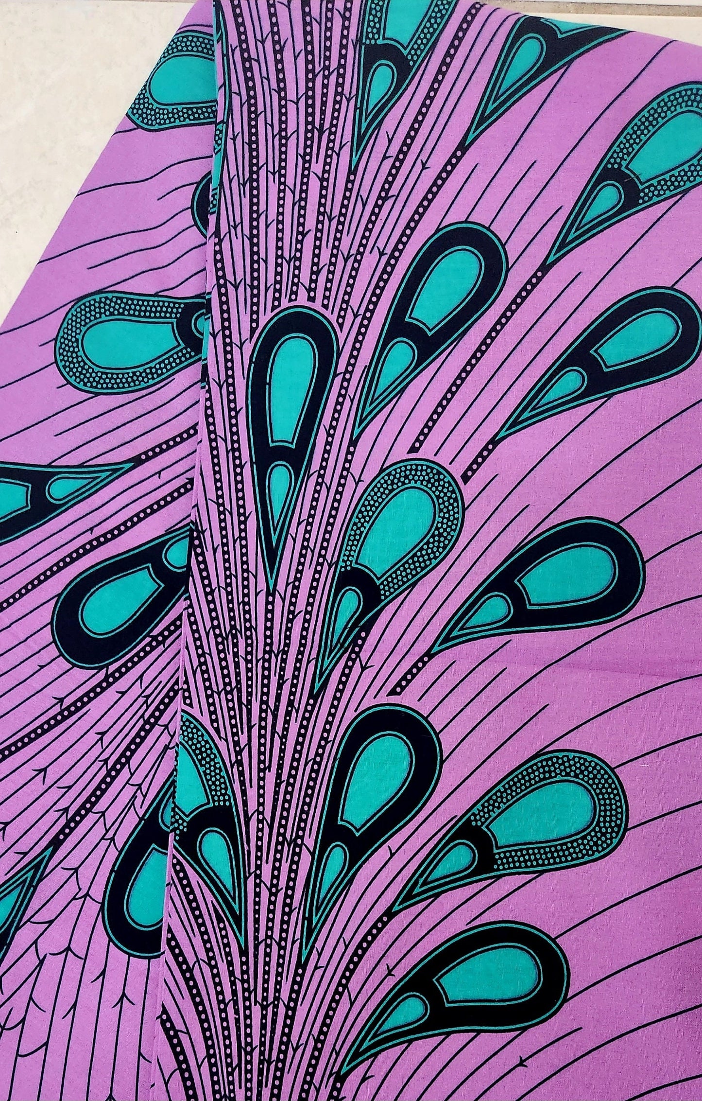 Peacock African Print Fabric sold by yard.