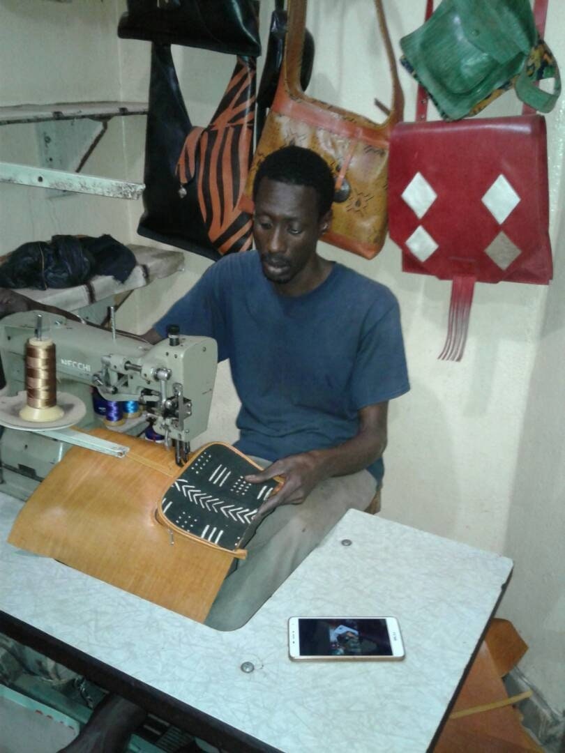Handcrafted V Crossbody Bag/Mali Dogon Hunter Bag/Tuareg Leather Bag.