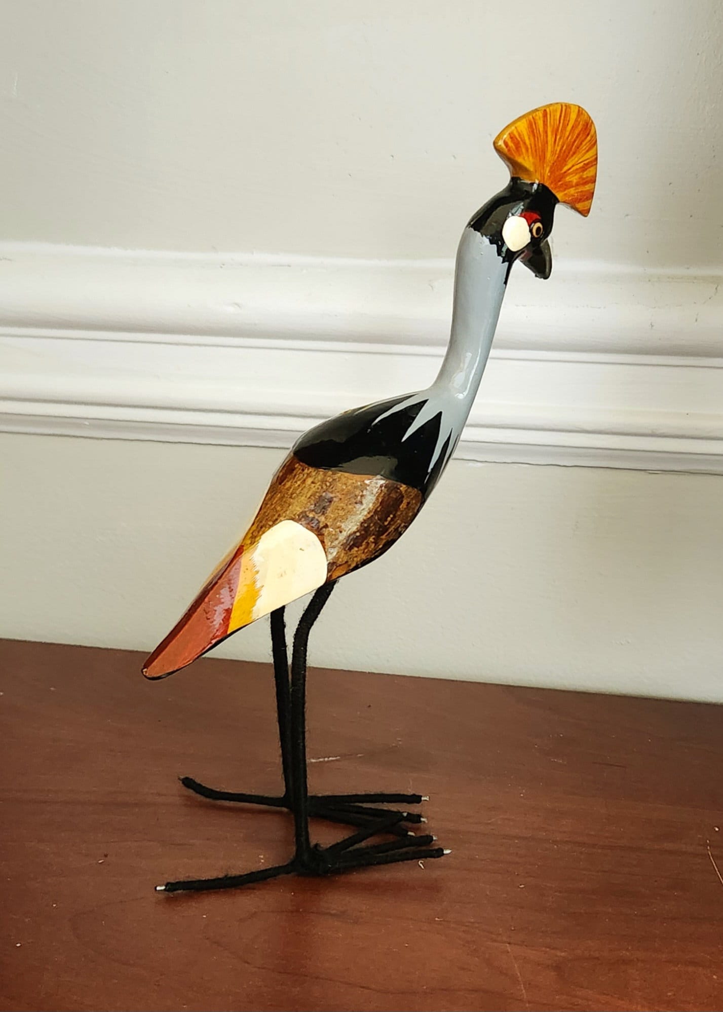 Handcrafted Wooden Bird Ornament Collection/Porcupine Bird/Christmas Gift. Kingfisher Sculpture, Bird Statue, Painted wood carving gift.