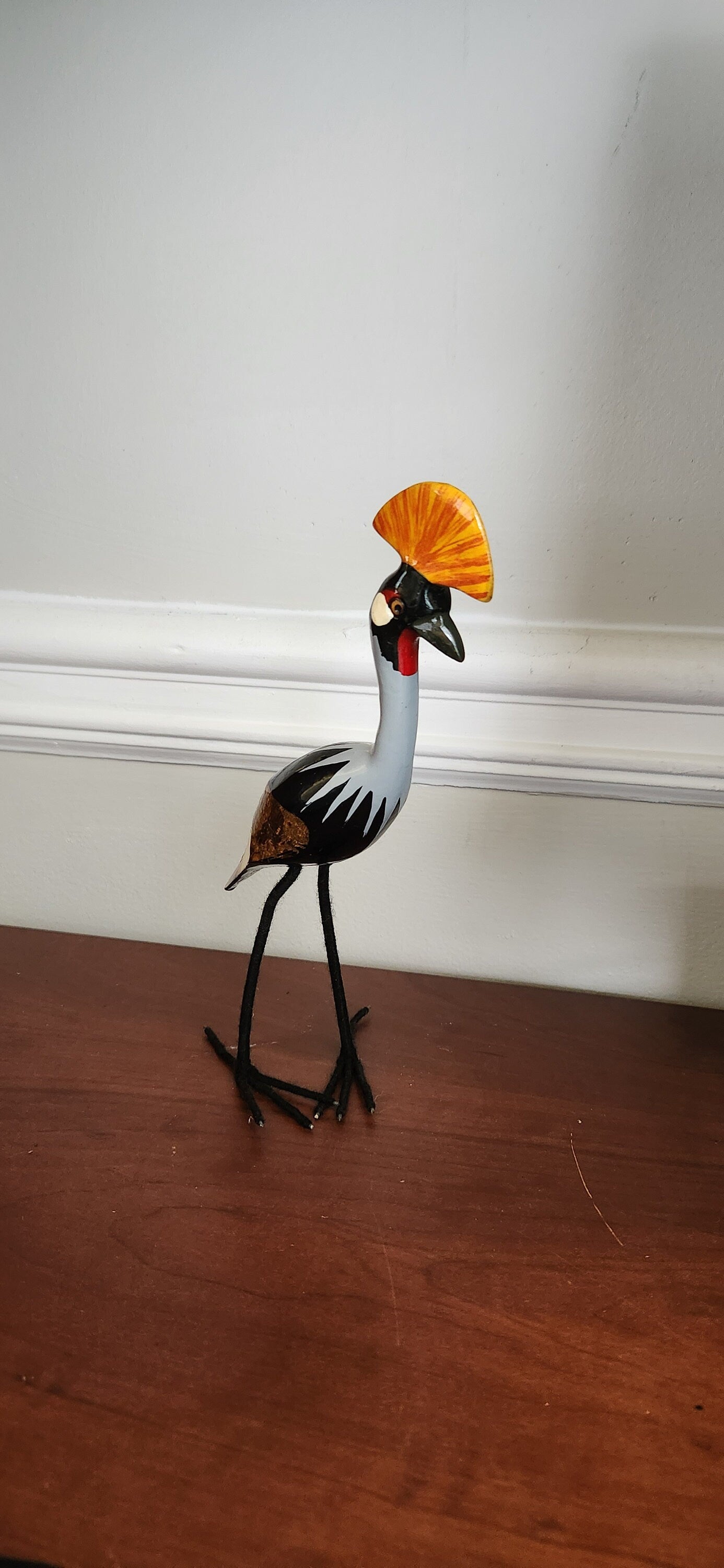 Handcrafted Wooden Bird Ornament Collection/Porcupine Bird/Christmas Gift. Kingfisher Sculpture, Bird Statue, Painted wood carving gift.