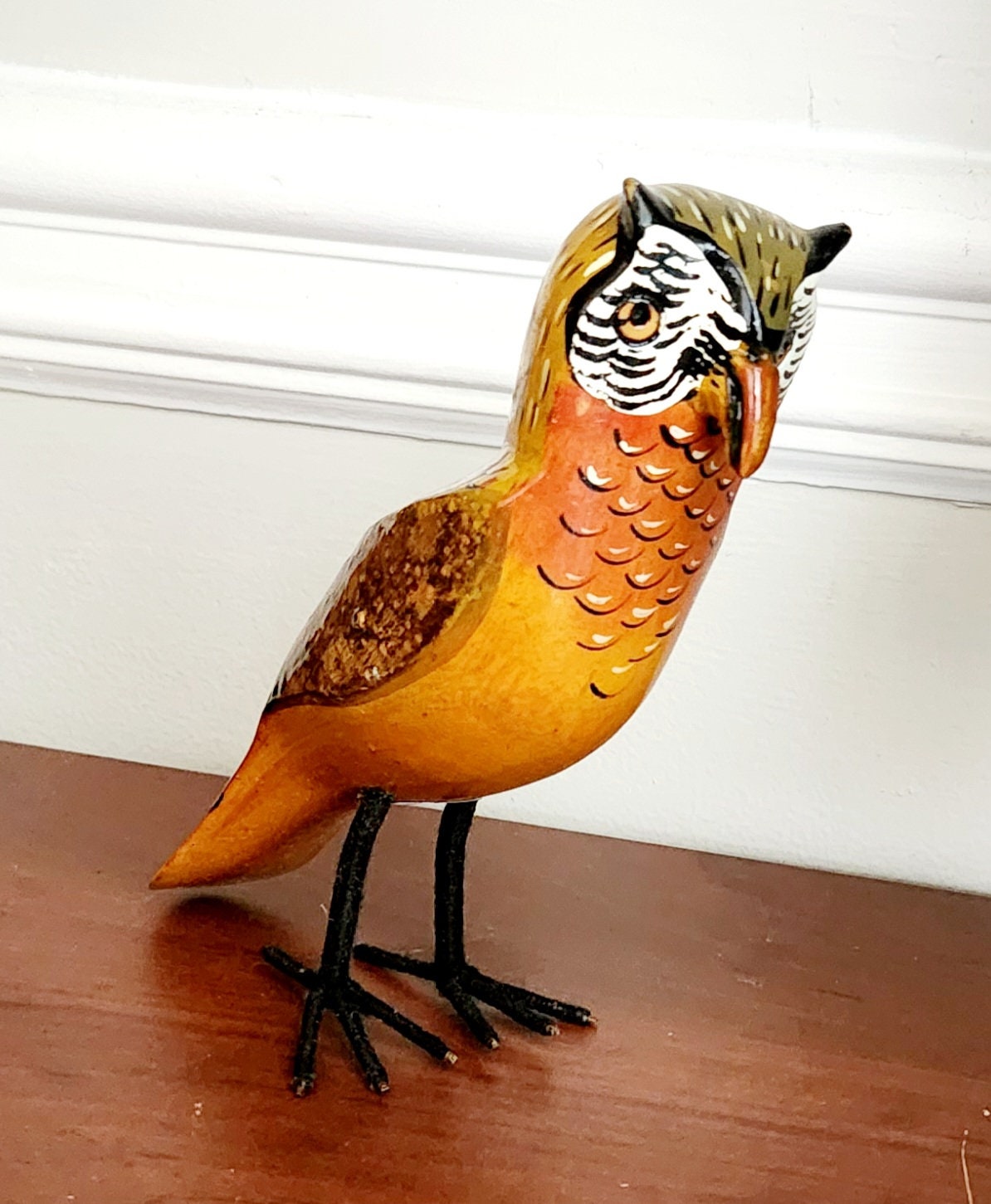 Handcrafted Wooden Bird Ornament Collection/Porcupine Bird/Christmas Gift. Kingfisher Sculpture, Bird Statue, Painted wood carving gift.