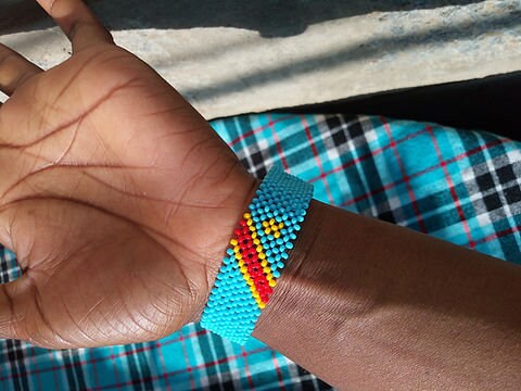 Democratic Republic of Congo Flag Bracelet/Tribal Bracelet/Unisex Adhustable bracelet.