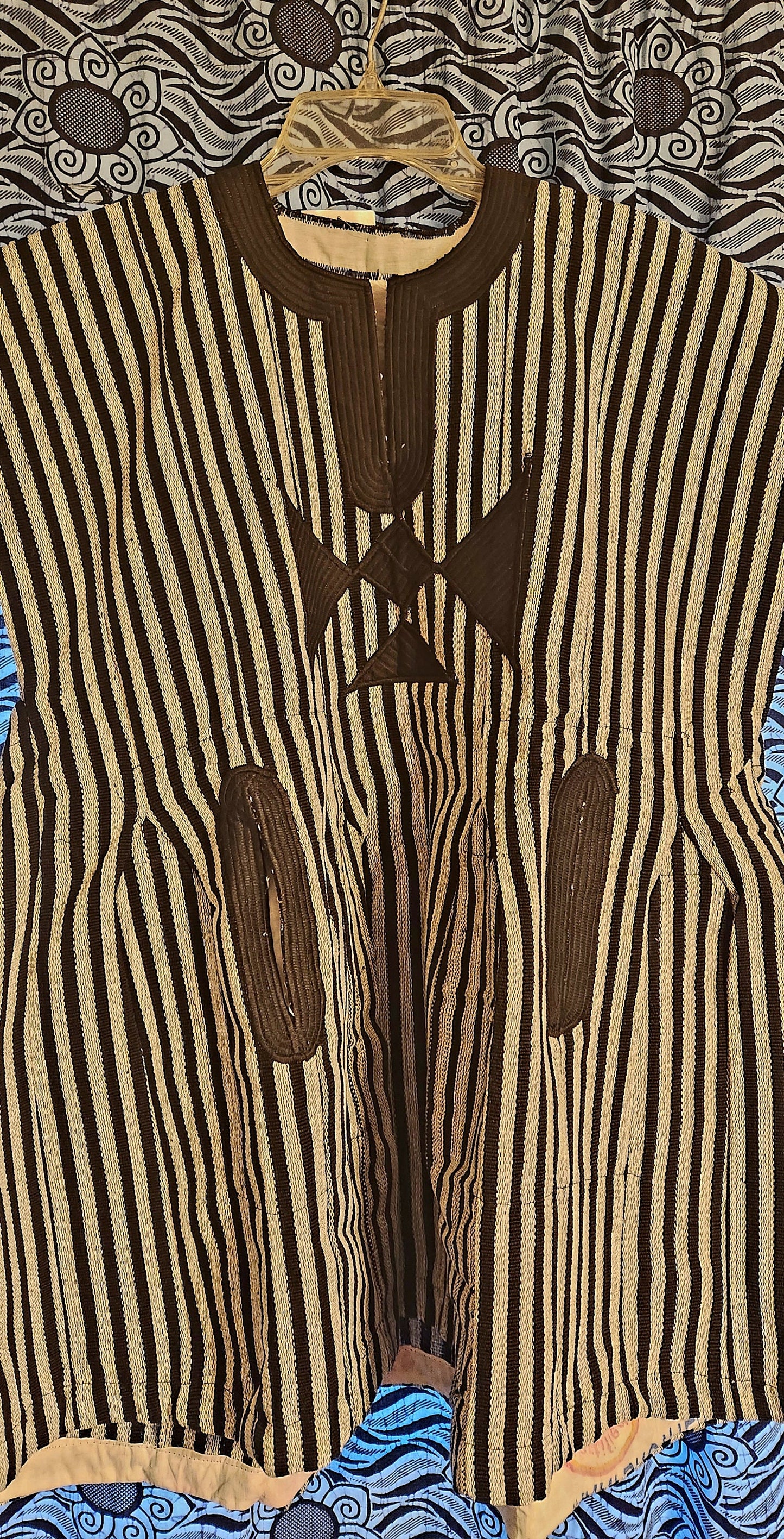 Ghana Men High Quality Woven Traditional Fugu Top/Batakari/Men Smock 29" Tall.