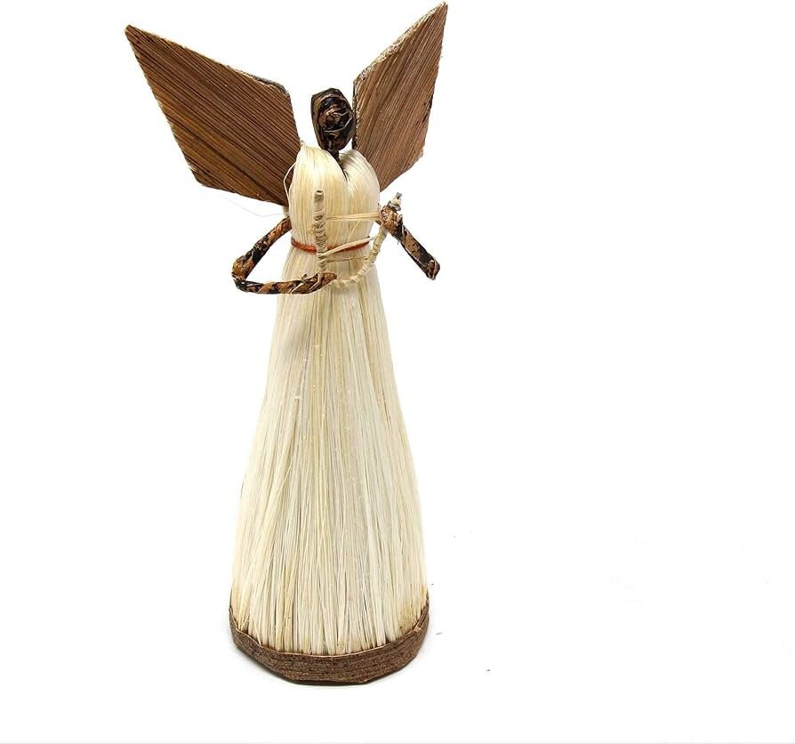 Angel Set of 2 Christmas Ornament made of Banana Fiber/5 Inch.