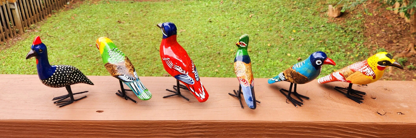 Wooden Birds handcrafted in Kenya/Multiple varieties/Wood Bird Ornament Collection