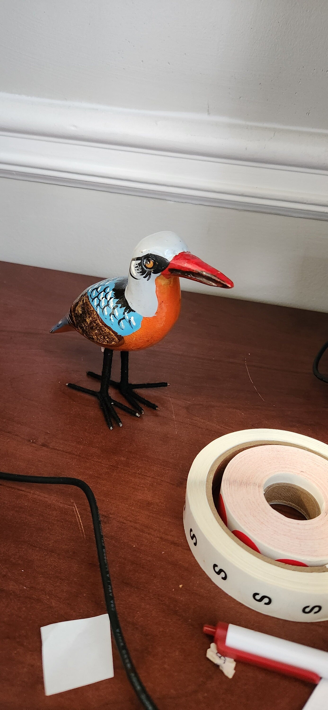 Handcrafted Wooden Bird Ornament Collection/Porcupine Bird/Christmas Gift. Kingfisher Sculpture, Bird Statue, Painted wood carving gift.