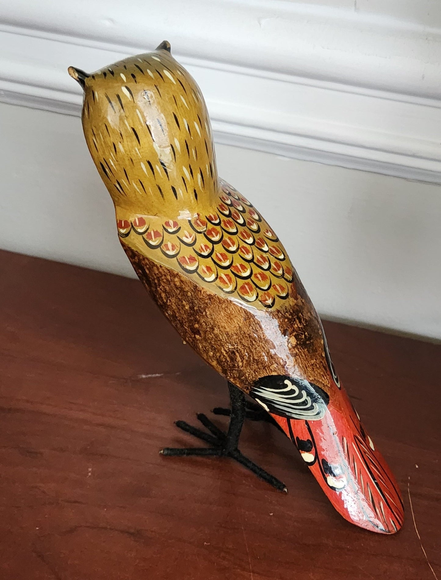 Handcrafted Wooden Bird Ornament Collection/Porcupine Bird/Christmas Gift. Kingfisher Sculpture, Bird Statue, Painted wood carving gift.