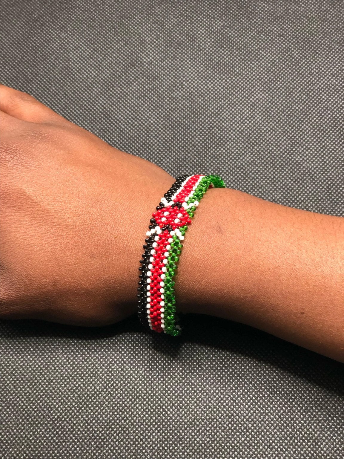 Wholesale Kenya Patriotic Bracelet/12 pcs Bulk Christmas Gift/ Kenyan Flag Wrist Wrap Bracelet/Elastic Stretch Kenya Bracelet/Gift item.