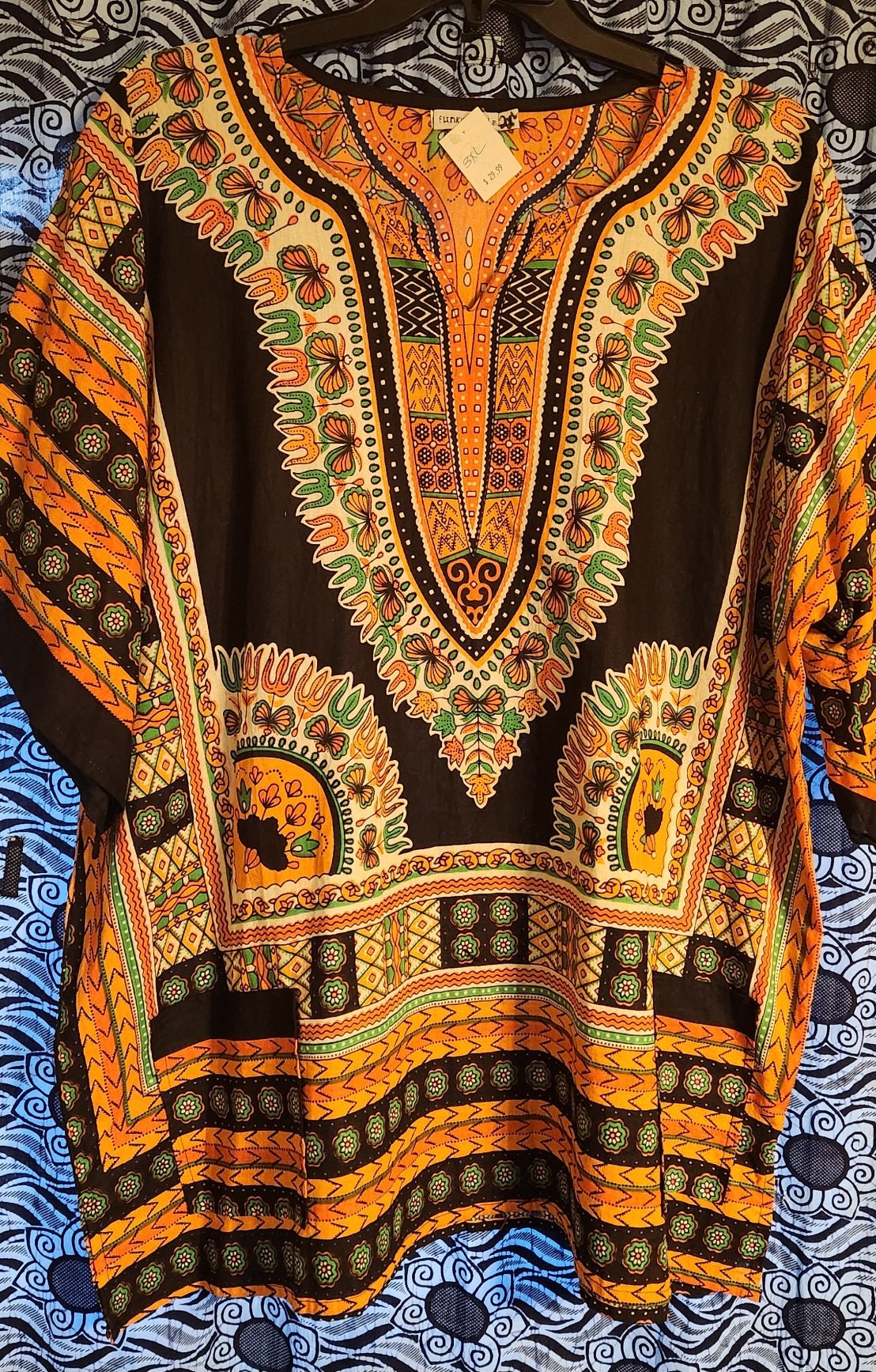 Lightweight Funky People Dashiki Original Quality/Men's Organic Dashiki Shirt/Unisex Top size 3XL.