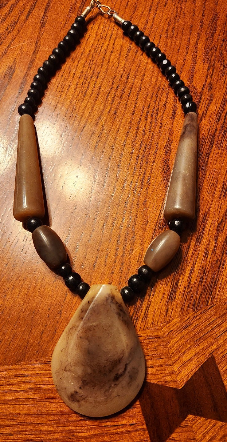 Recycled Horn Jewelry Set/Handcrafted Necklace/Kenya Jewelry/Christmas Gift.