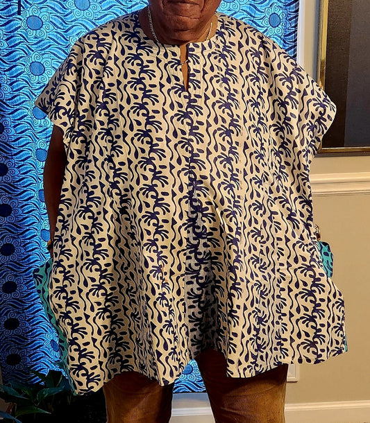 Men's Plus Size Smock Shirts/Plus Size Unisex Shirts/Ghanian Smock/Splash Shirt Chest 72"×L32"