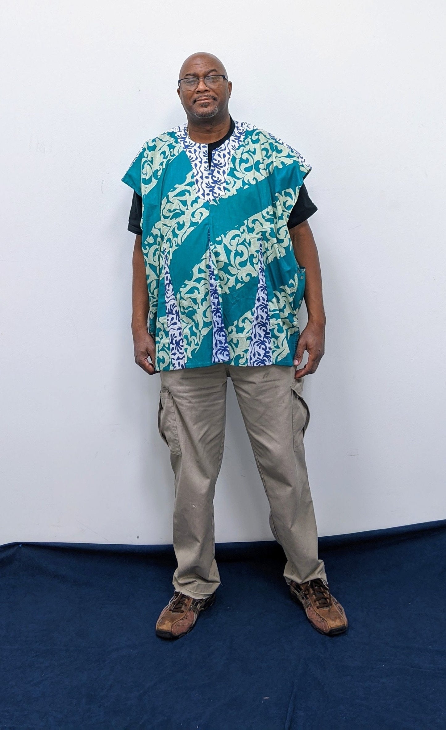 Men's Plus Size Smock Shirts/Plus Size Unisex Shirts/Ghanian Smock/Splash Shirt Chest 72"×L32"