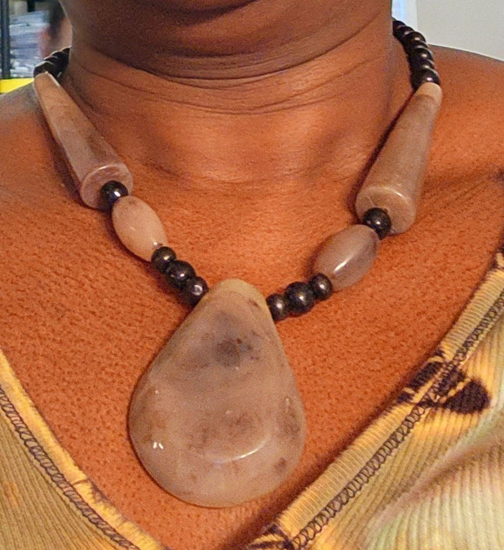 Recycled Horn Jewelry Set/Handcrafted Necklace/Kenya Jewelry/Christmas Gift.