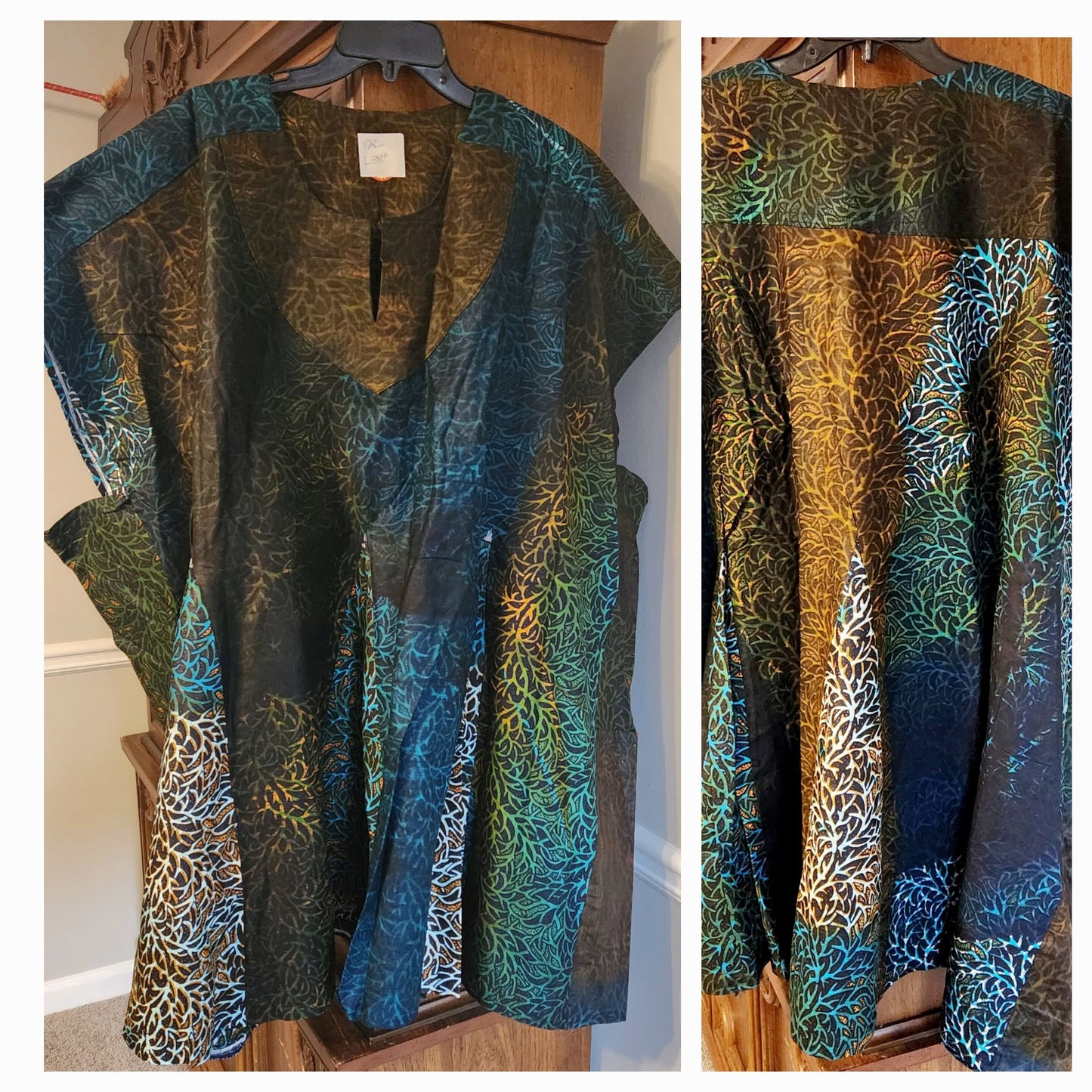 Oversize Ghanian Smock Shirt Unisex/African Men Fashions Shirt/Huge Beautiful Splash Cotton Smock Top.  8XL/9XL.