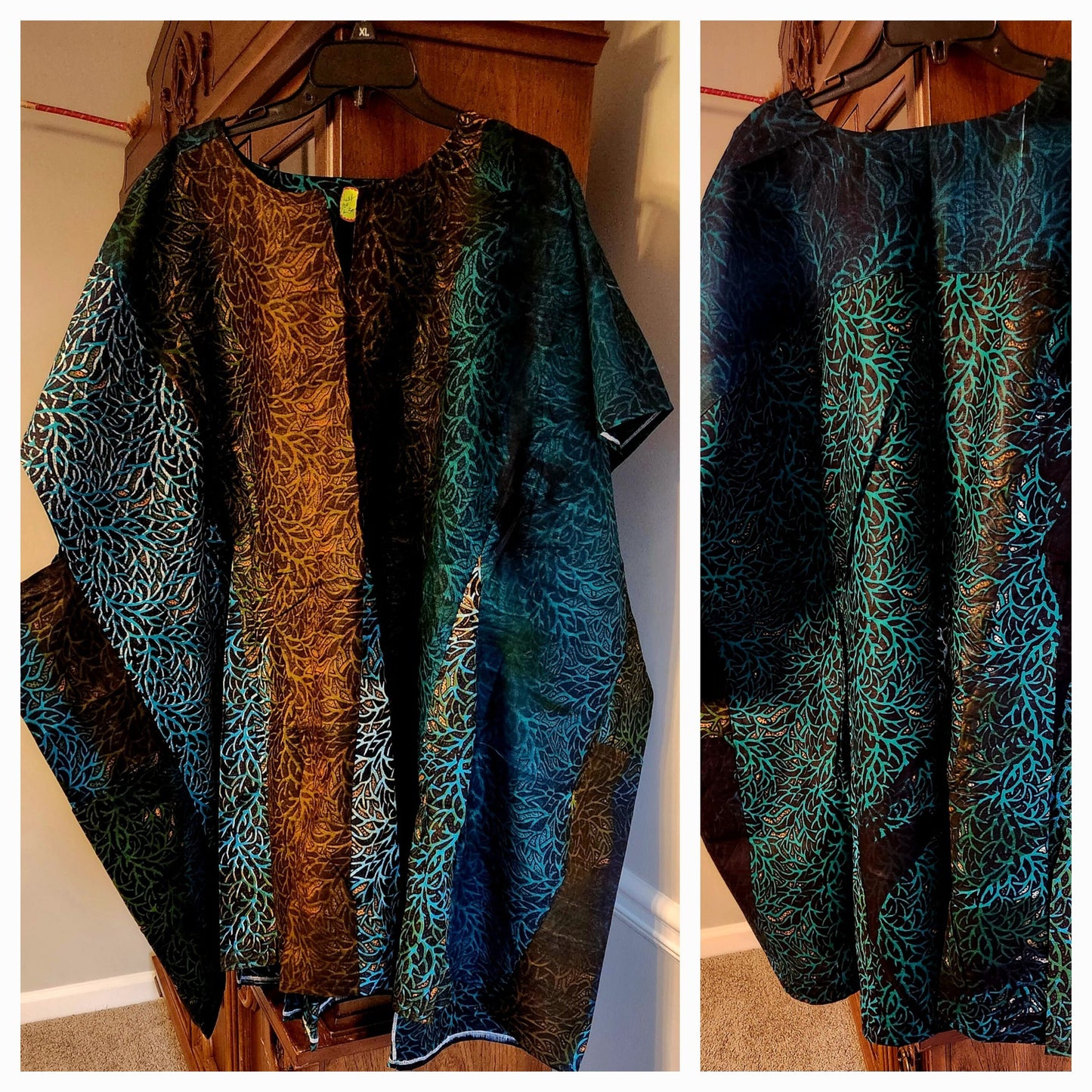 Oversize Ghanian Smock Shirt Unisex/African Men Fashions Shirt/Huge Beautiful Splash Cotton Smock Top.  8XL/9XL.