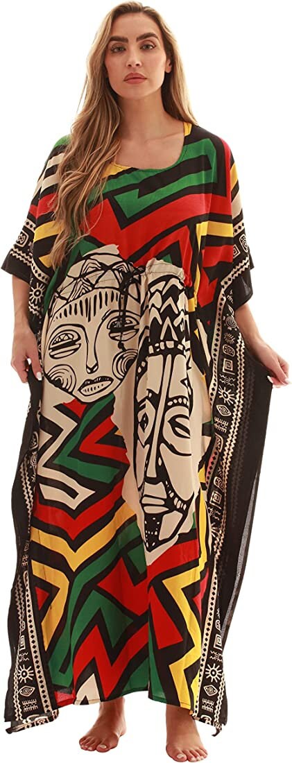 African Abstract Kaftan /Ankara Caftan/Unisex Bouboi Kaftan. African robe.
