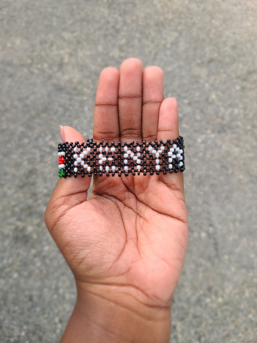 Patriotic Kenyan Flag Wrist Wrap Bracelet made from Maasai/Masai/Masaai beads/Gift idea.