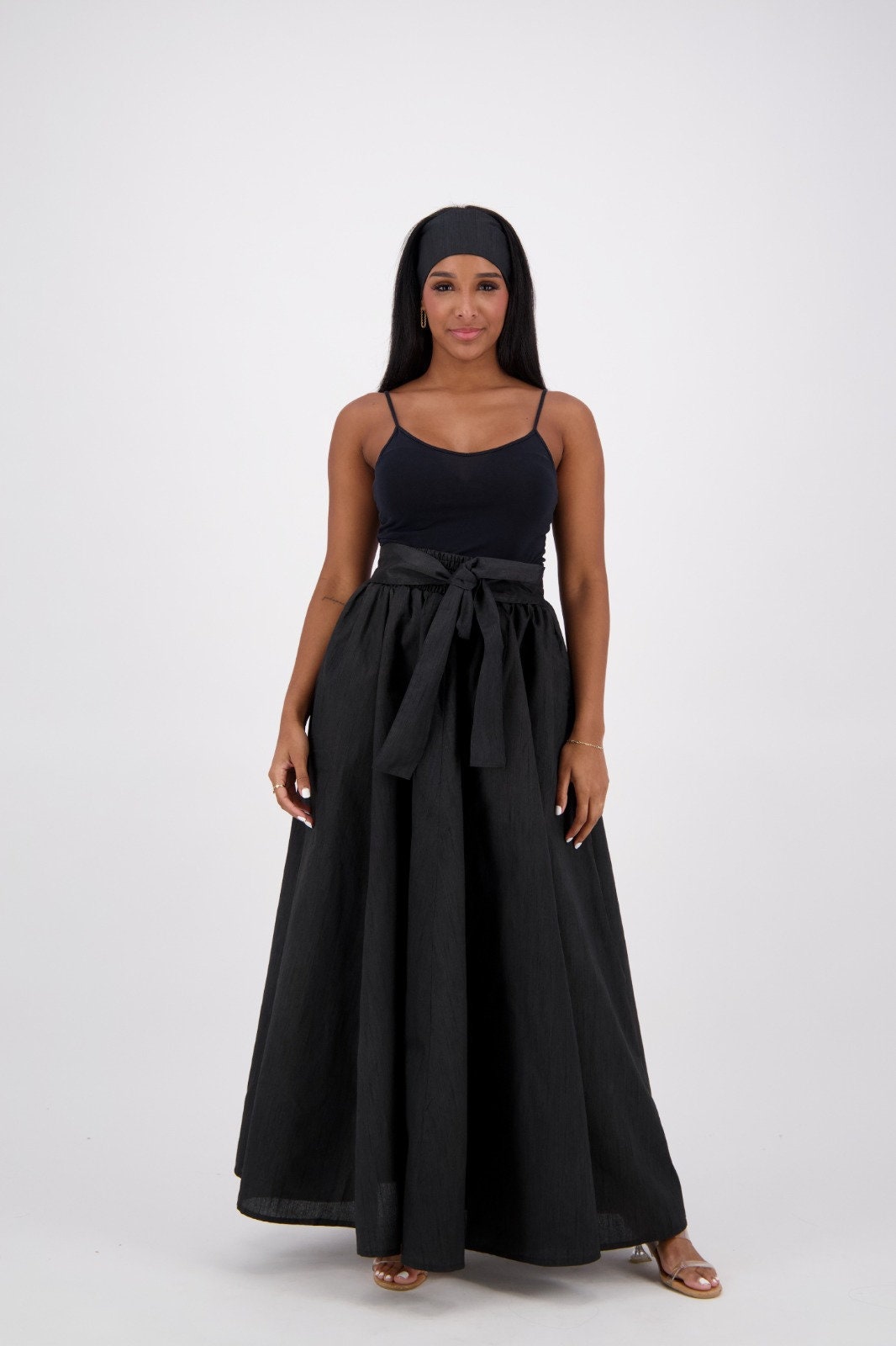 Plain Maxi Bazine Solid Skirt/Black African Skirt/Ankara Purple Skirt/One size.