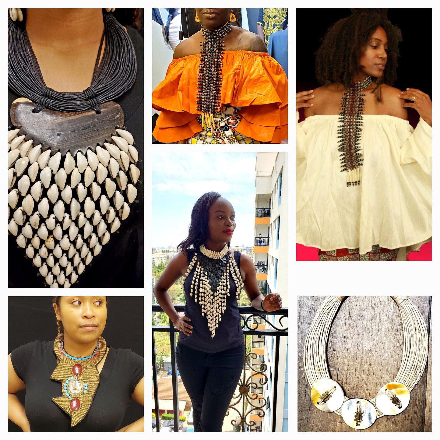 6 Statement Exotic Chunky Necklaces, sold in bulk 50% off original price.
