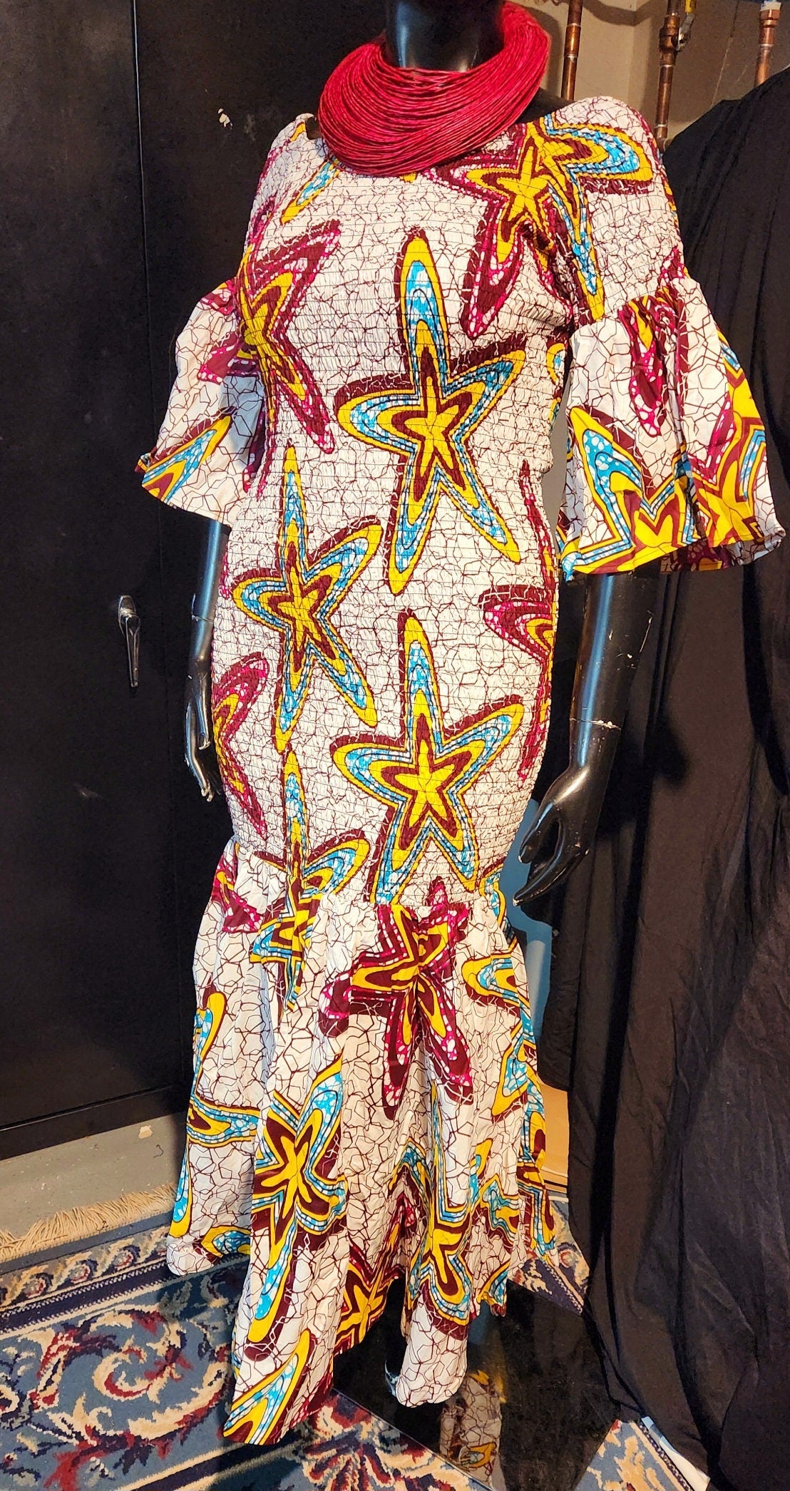 Fishtail Elastic Mermaid Maxi Ankara African Dress/African Formal Wear/Women Dress Regular Size M-XL