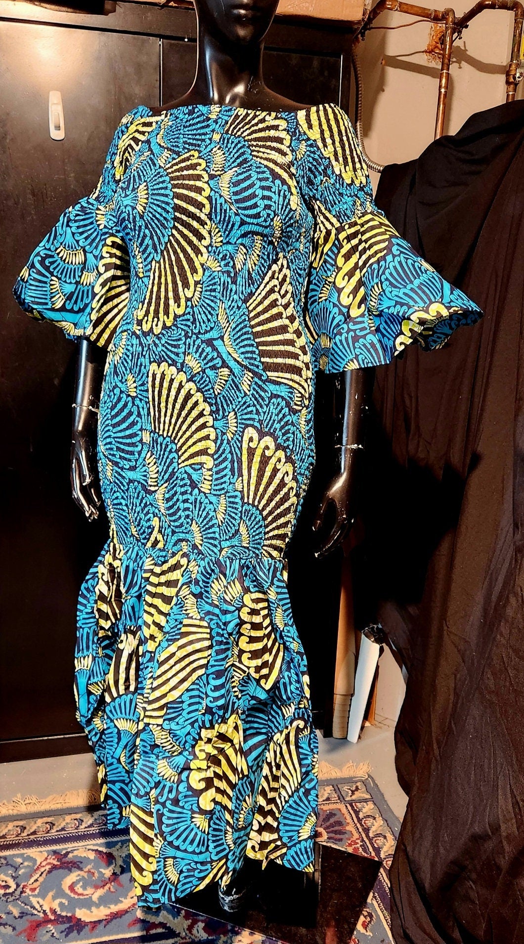 Fishtail Elastic Mermaid Maxi Ankara African Dress/African Formal Wear/Women Dress Regular Size M-XL