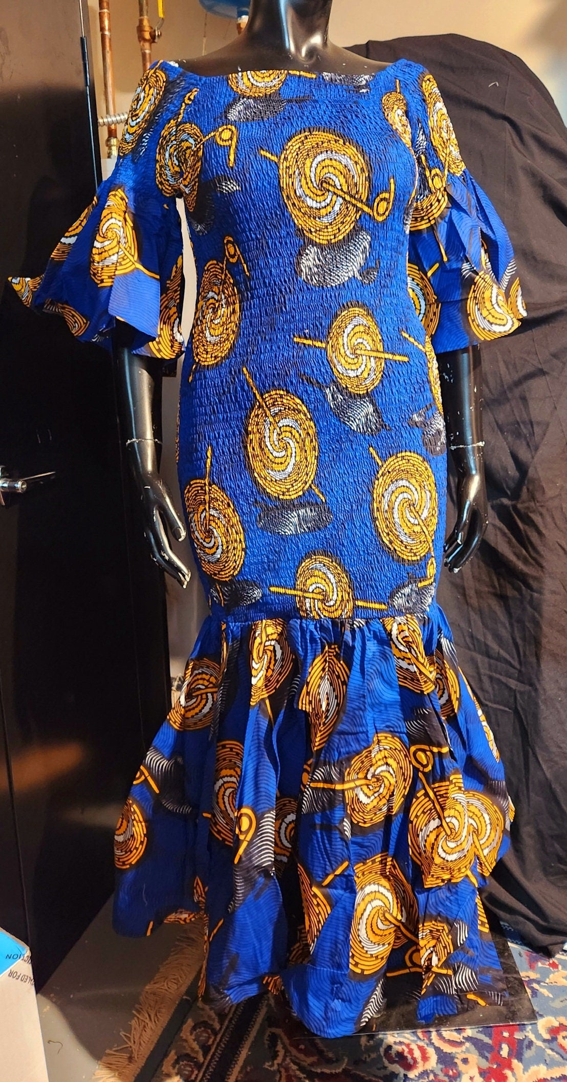 Fishtail Elastic Mermaid Maxi Ankara African Dress/African Formal Wear/Women Dress Regular Size M-XL