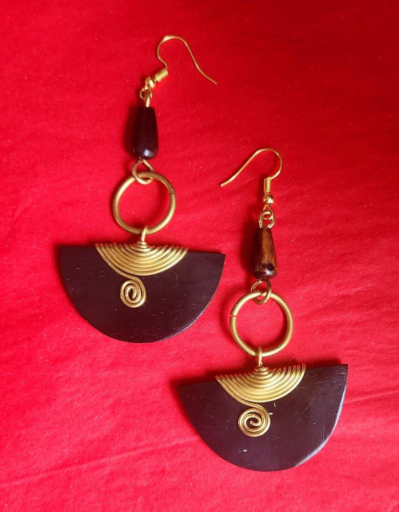 Kenya Dangling Drop Bone Earrings/Gothic Statement Earrings/Ethnic Boho Earrings 3.5".