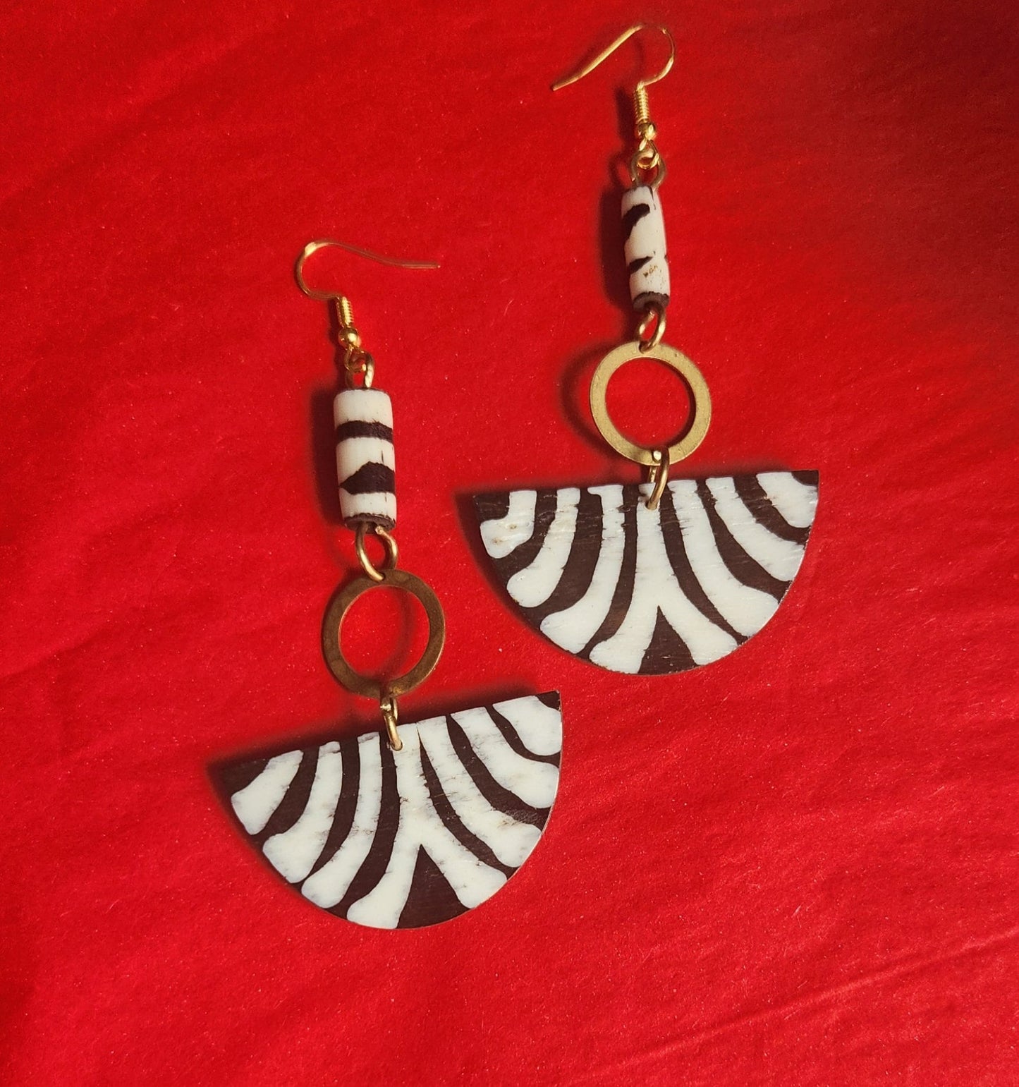 Kenya Dangling Drop Bone Earrings/Gothic Statement Earrings/Ethnic Boho Earrings 3.5".