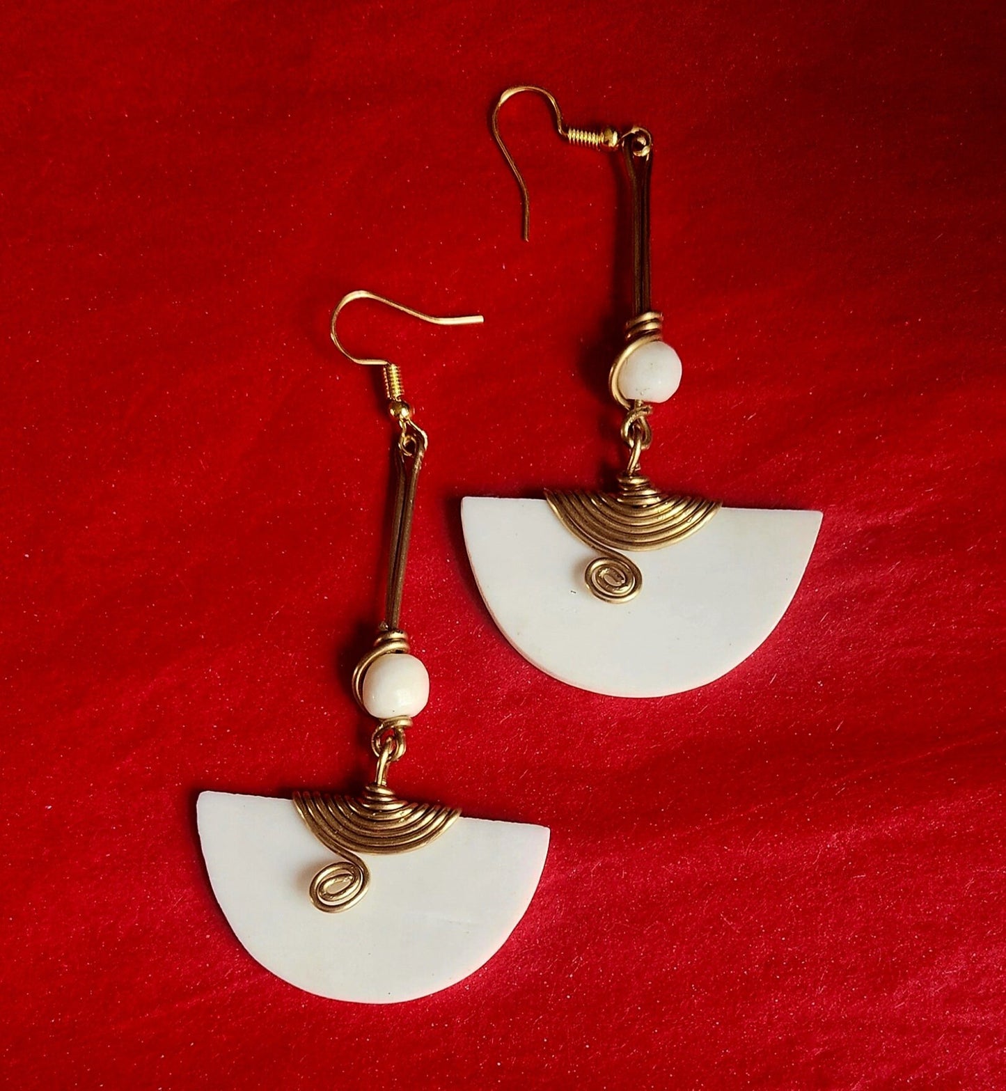 African Dangling Drop Bone Earrings/Gothic Statement Earrings/Ethnic Boho Earrings 3.5".