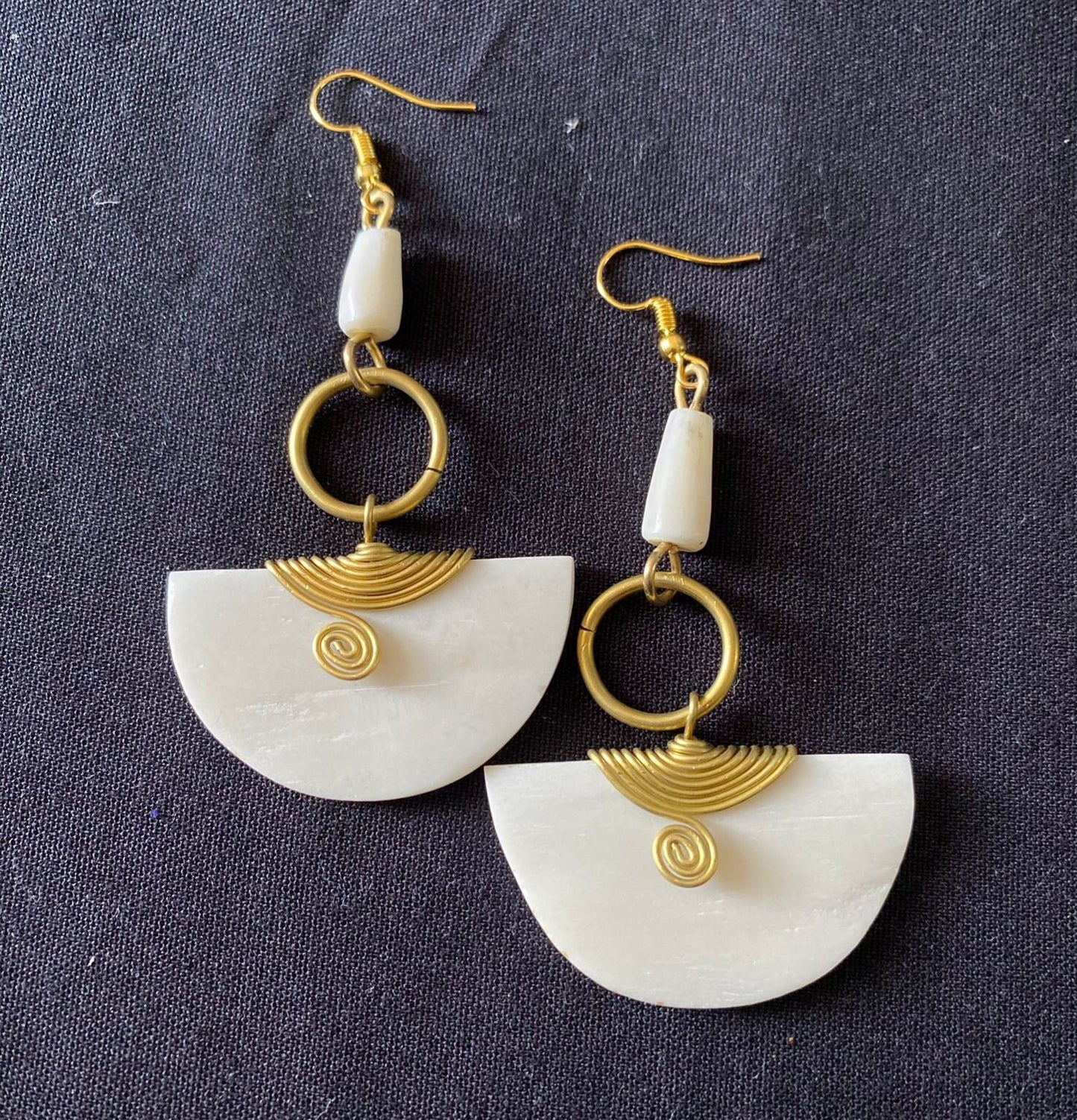 Kenya Dangling Drop Bone Earrings/Gothic Statement Earrings/Ethnic Boho Earrings 3.5".