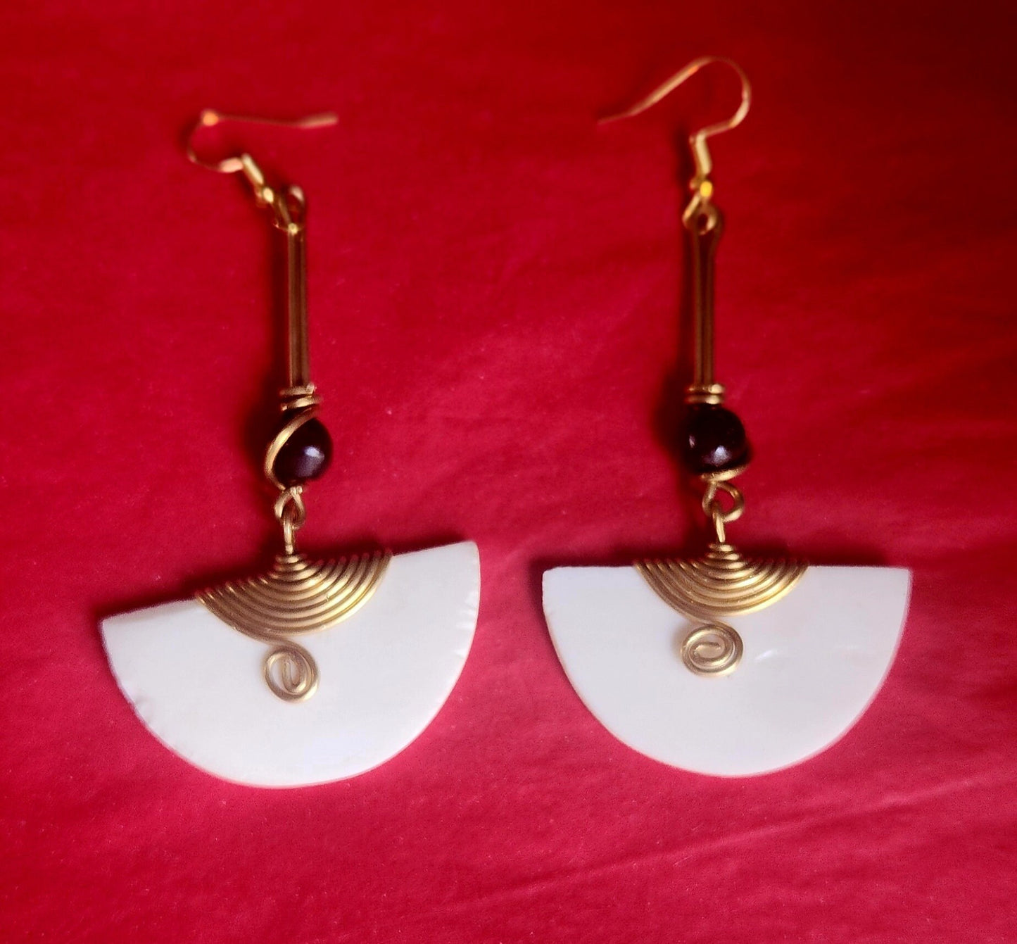 African Dangling Drop Bone Earrings/Gothic Statement Earrings/Ethnic Boho Earrings 3.5".