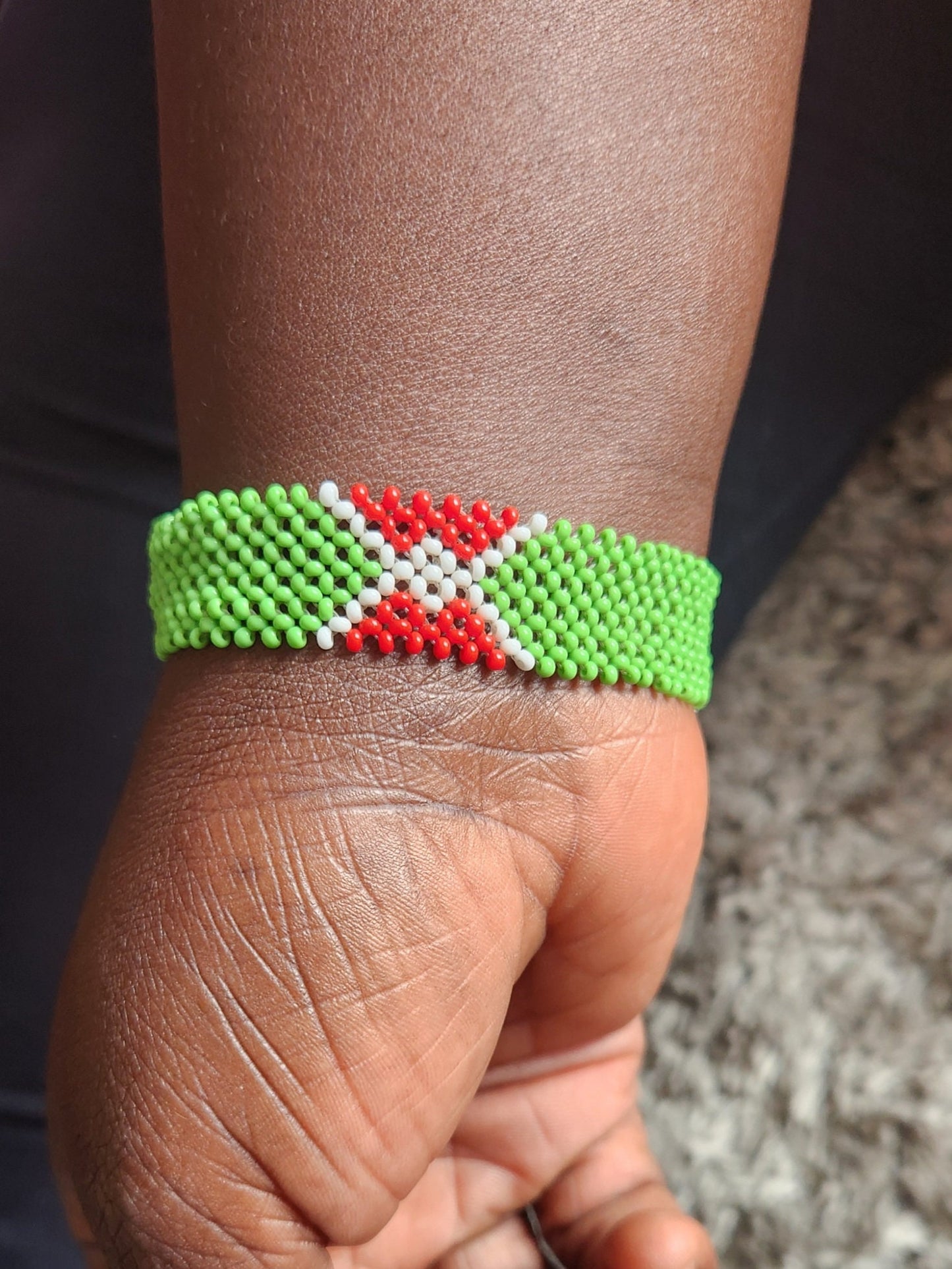Burundi Flag Bracelet/Rwanda Flag Bracelet/Jamaica Flag Bracelet/Sudan Flag Bracelet/Jamaica Flag Bracelet. Med/Large Fishline non stretch.