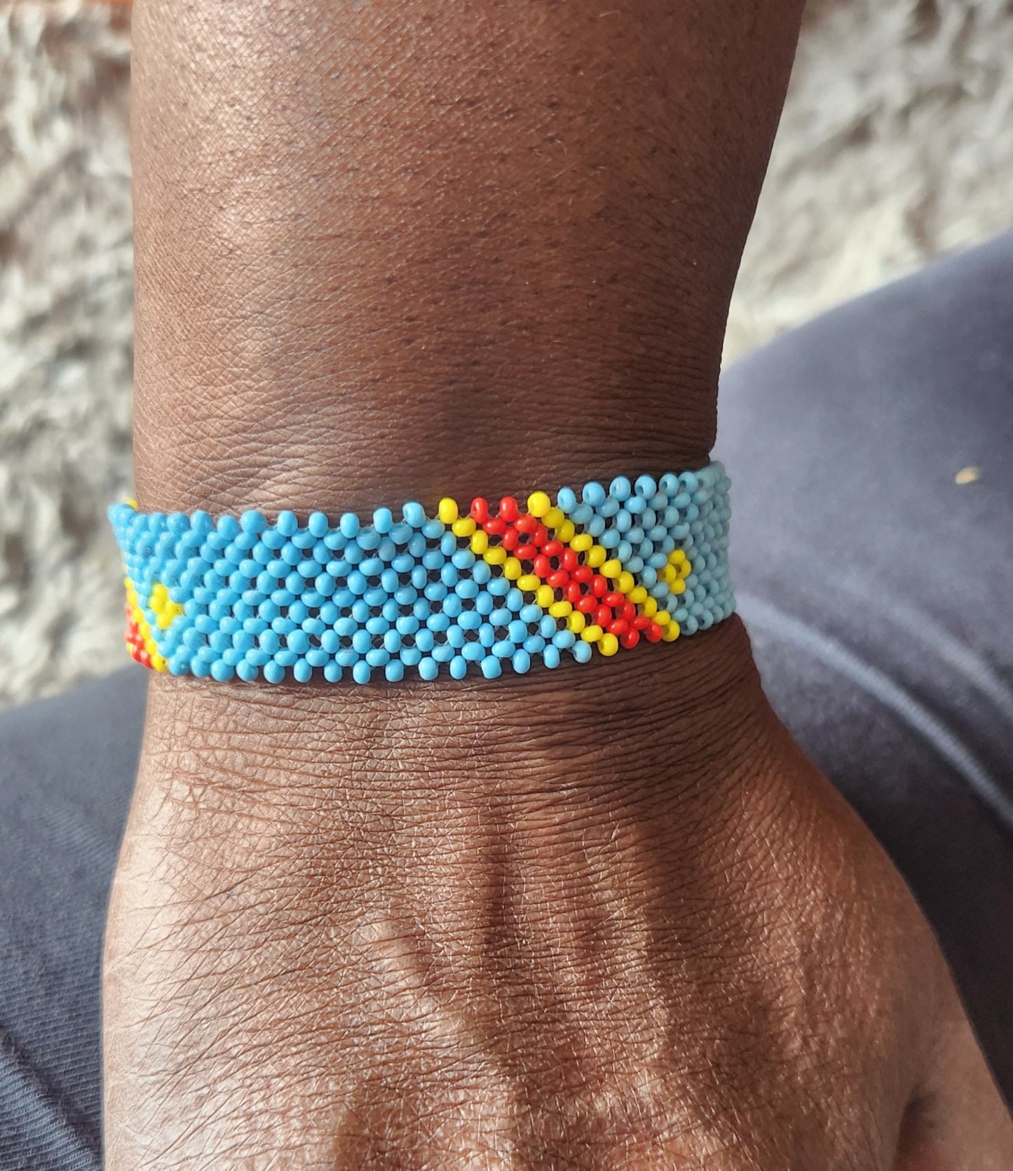 Burundi Flag Bracelet/Rwanda Flag Bracelet/Jamaica Flag Bracelet/Sudan Flag Bracelet/Jamaica Flag Bracelet. Med/Large Fishline non stretch.