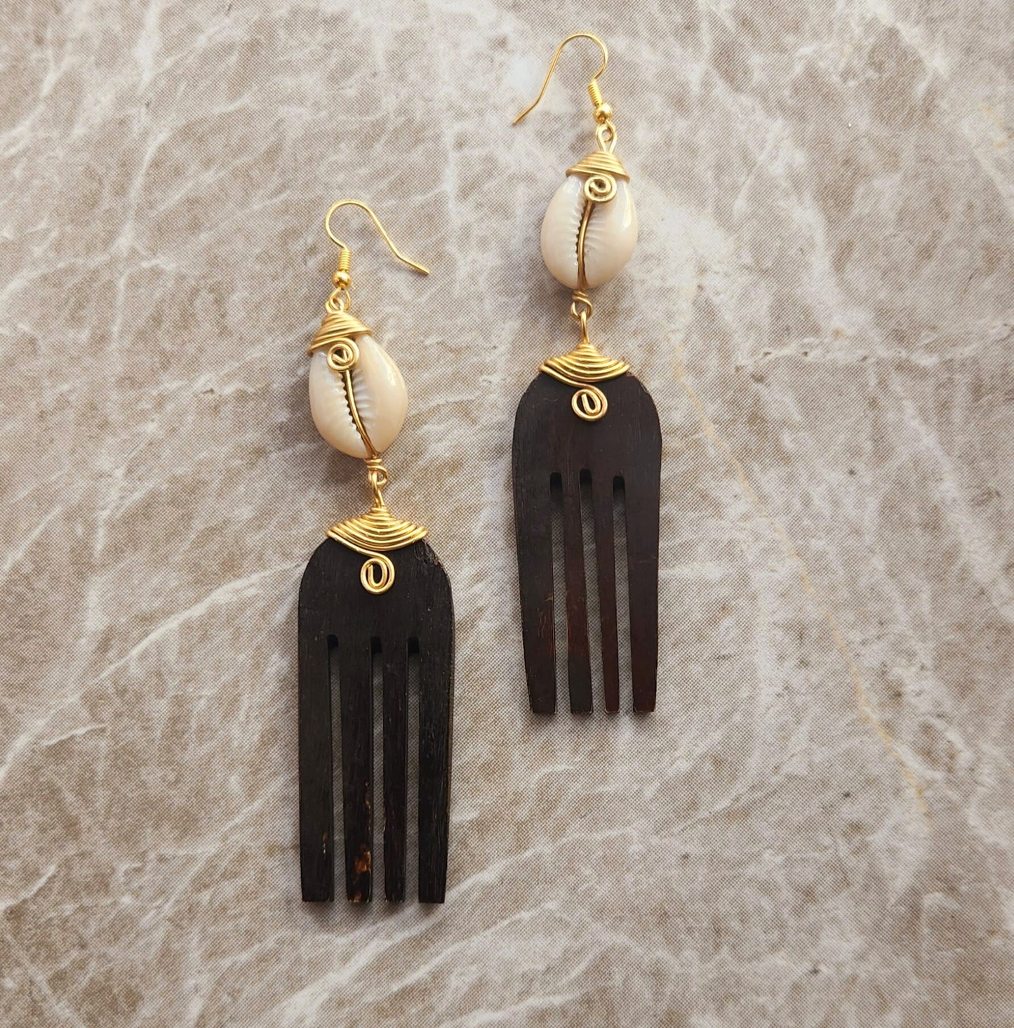 Picking Comb Natural Bone Earrings,/Tribal Earrings/Christmas Gift / Maasai Earrings.