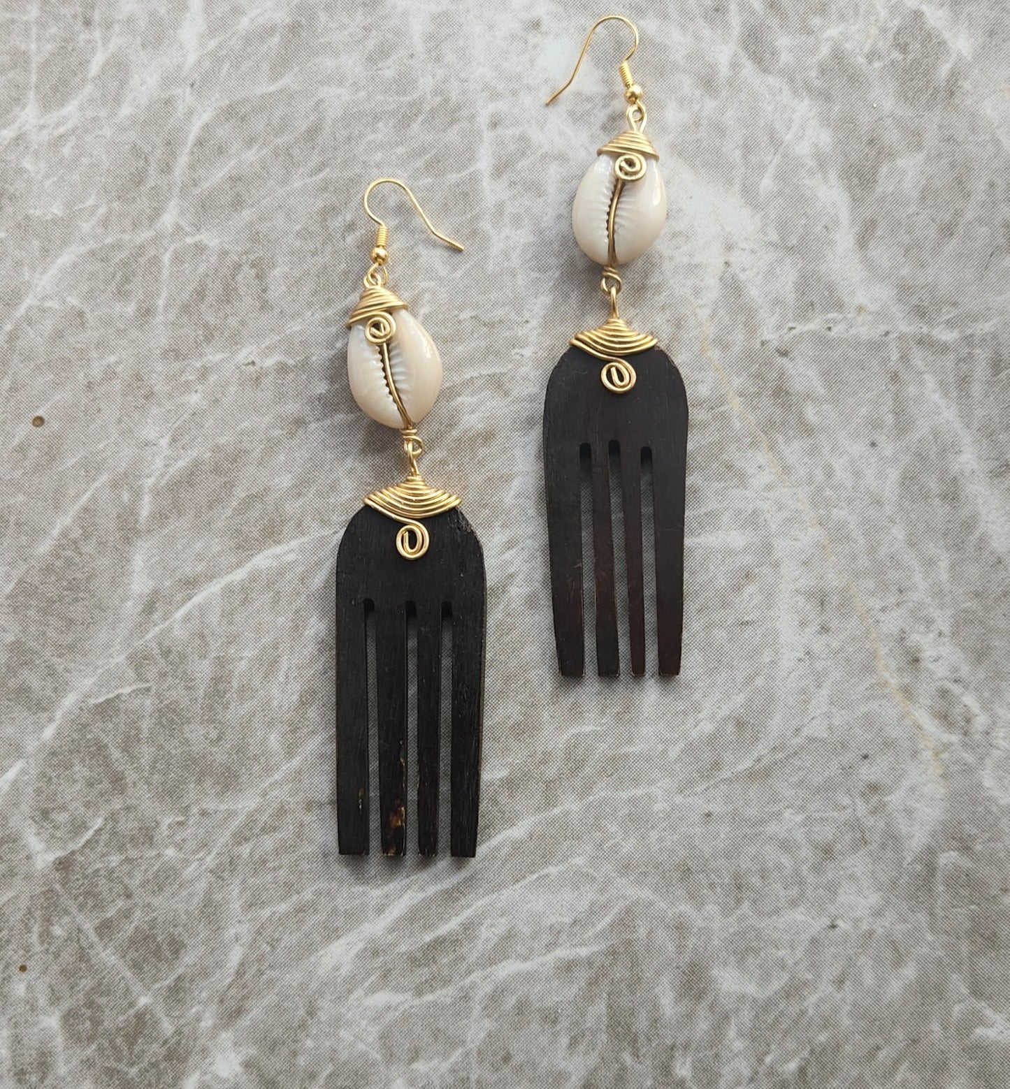 Picking Comb Natural Bone Earrings,/Tribal Earrings/Christmas Gift / Maasai Earrings.