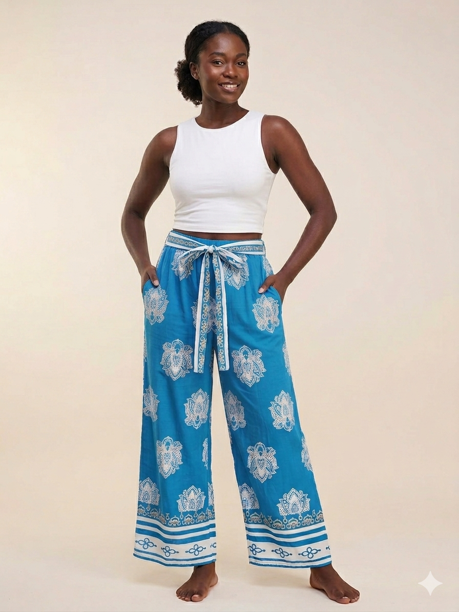 Wide leg Bohemian wide leg pants.