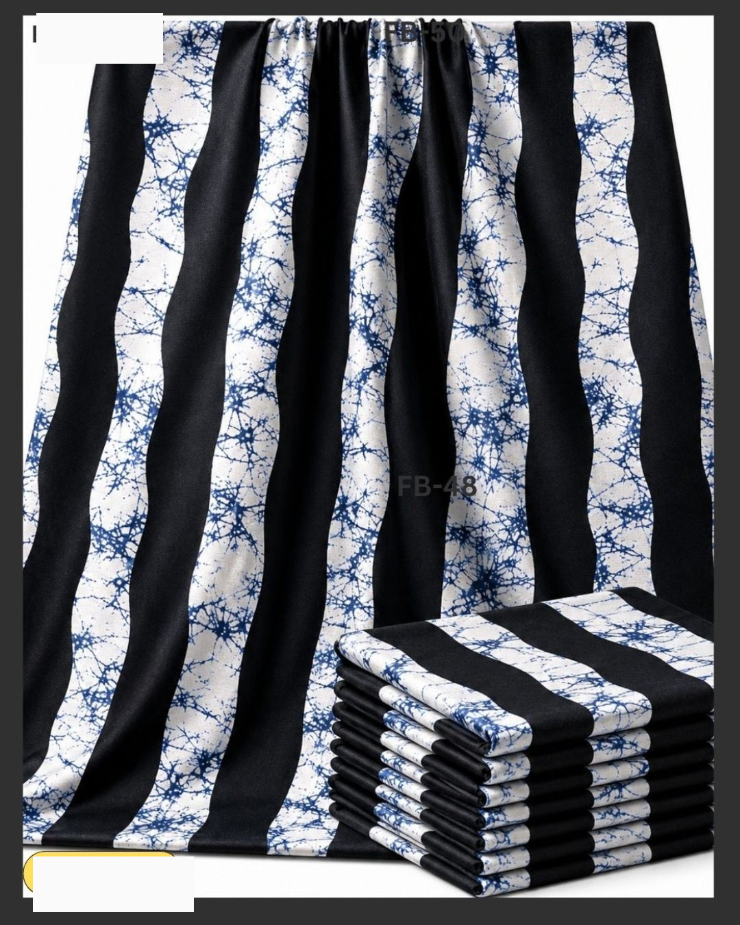 Strippy Black and Blue African Fabric, 100% cotton.