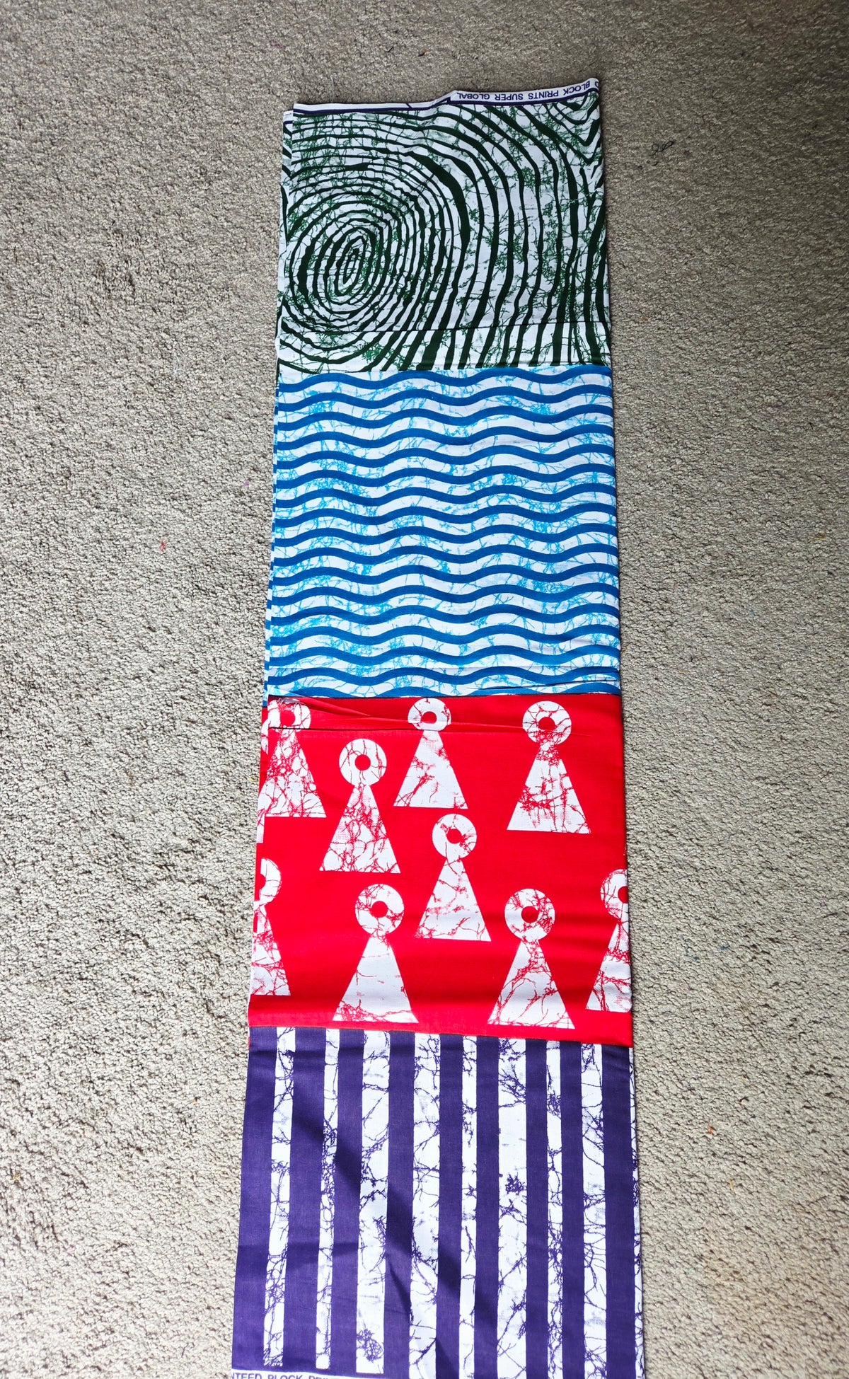 Four Shades African Print Fabric 6 yards