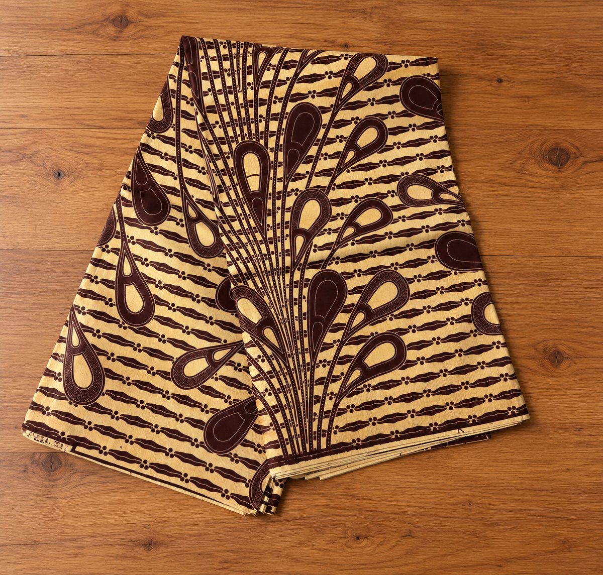 Chocolate Cream High Target Waxprint Fabric.