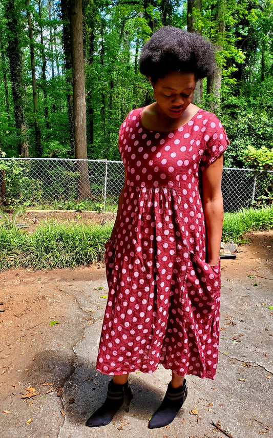 Polka Dot Linen Dress