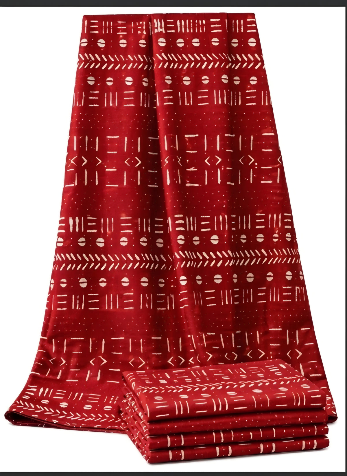 Dark Red and White Fabric 6 yards