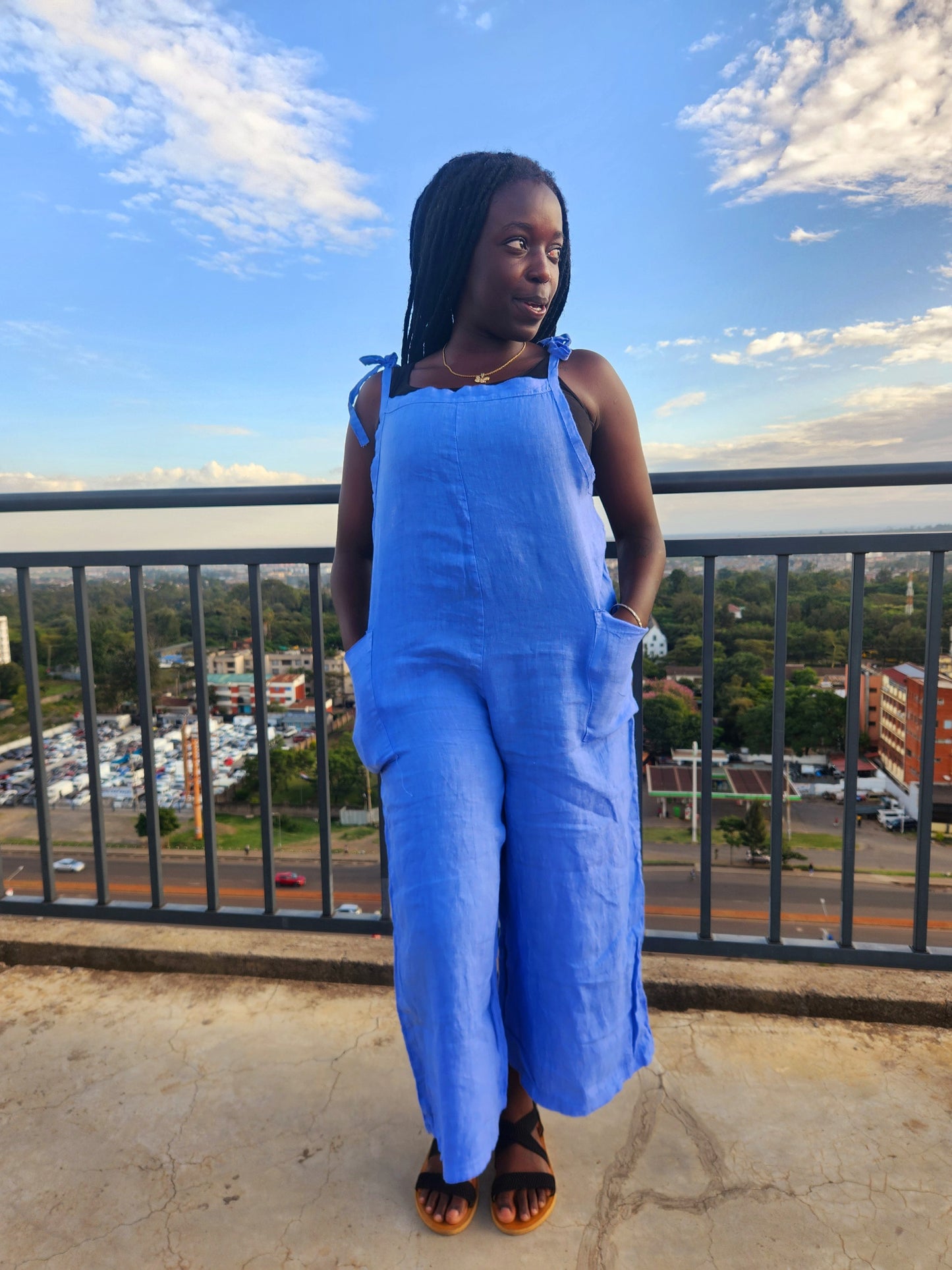 Linen Jumpsuit made in Italy, fits S-L.