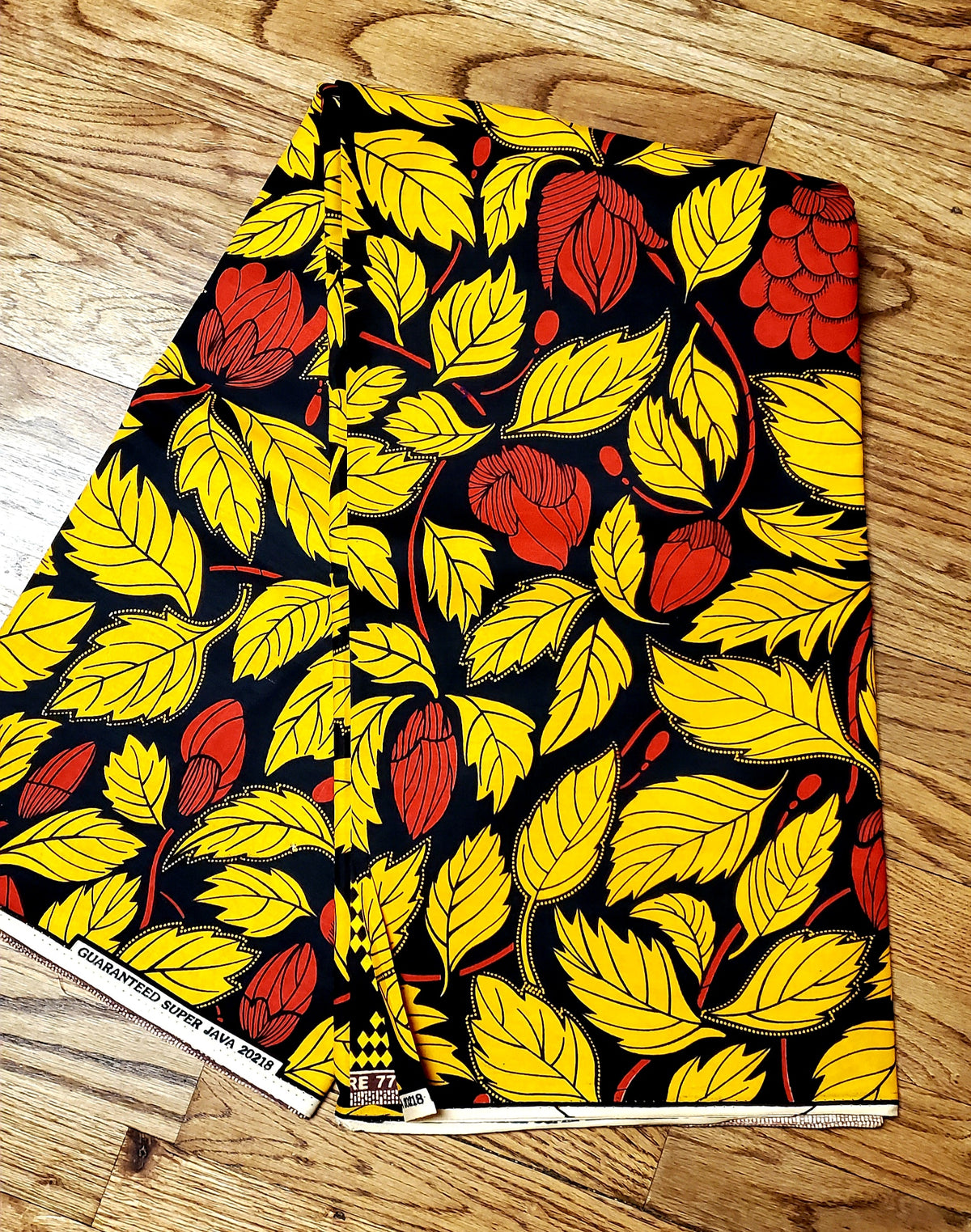 Ankara Yellow and Red Wax Print