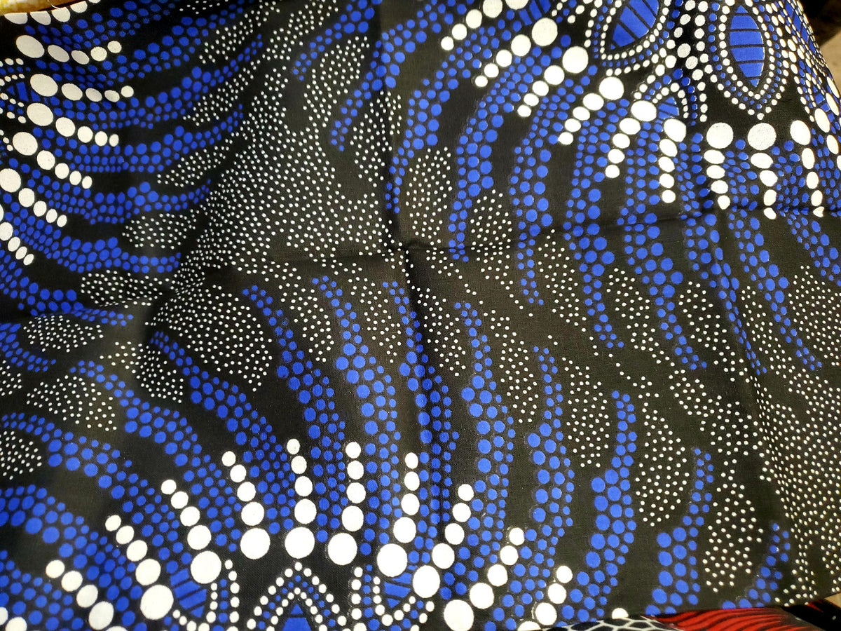 Indigo Blue African Print Fabric. 6 yards