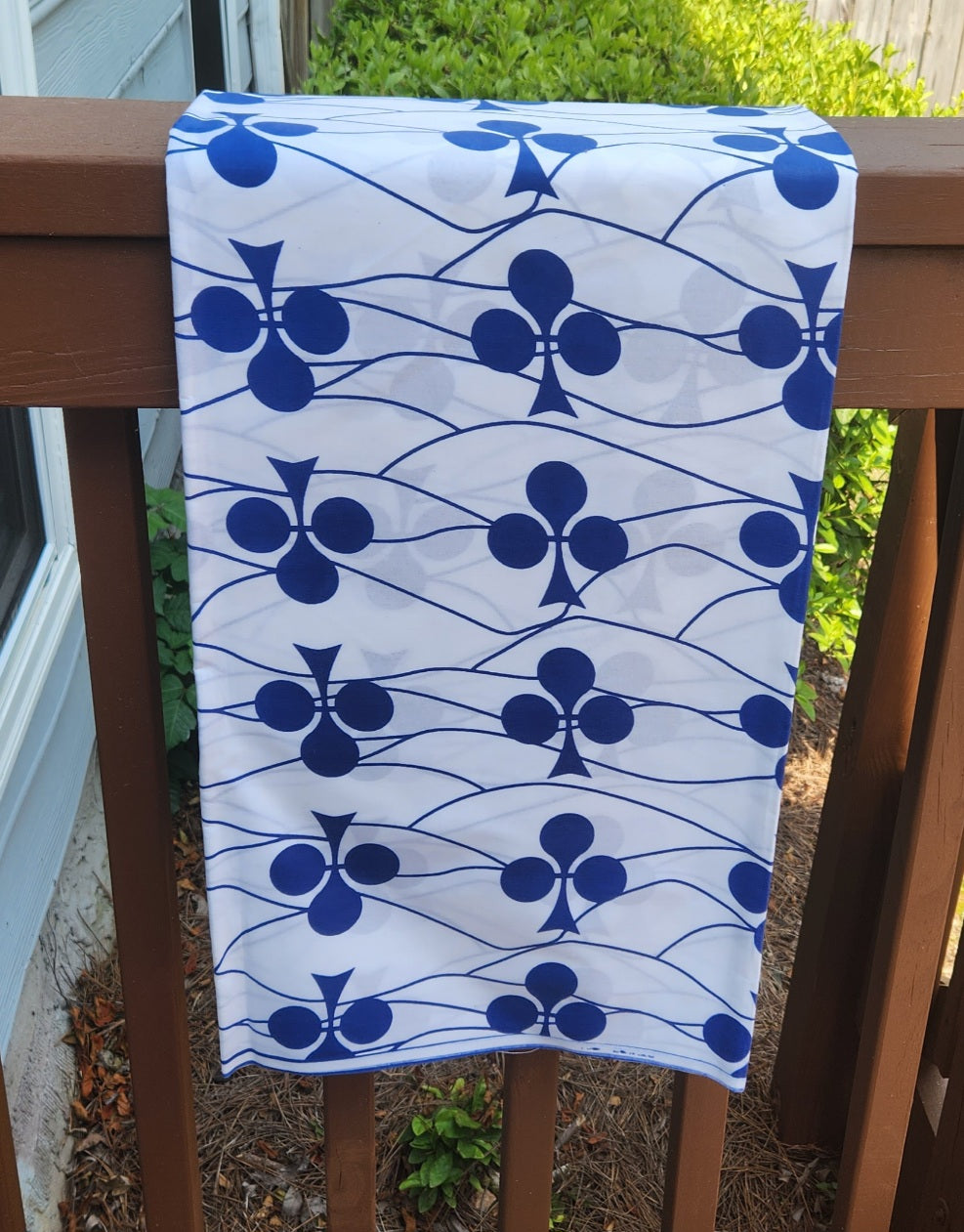 Blue and White Afruxan Print Cotton Fabric