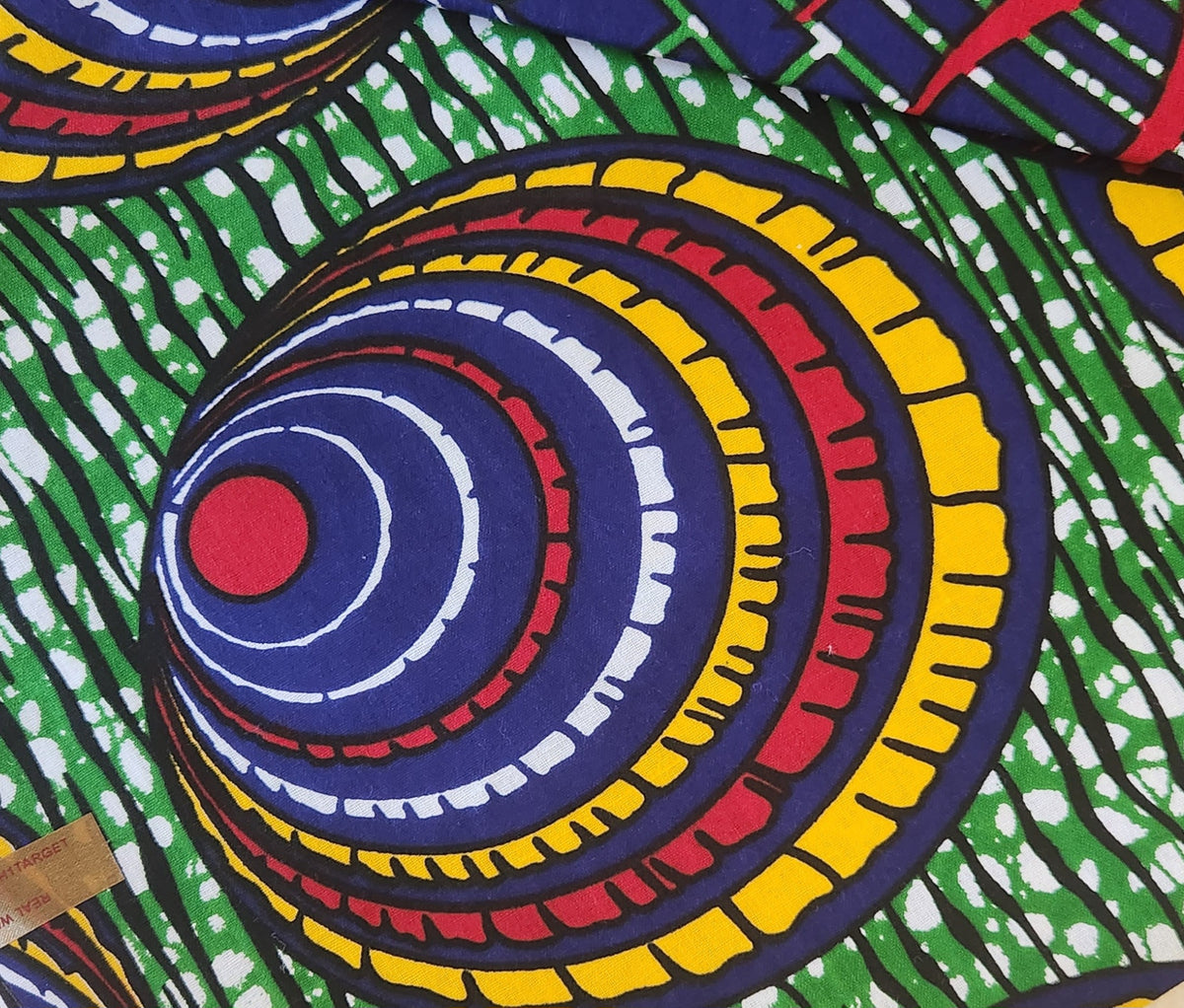 Multi Eyeballs African Print Fabric 6 yards Bulk.