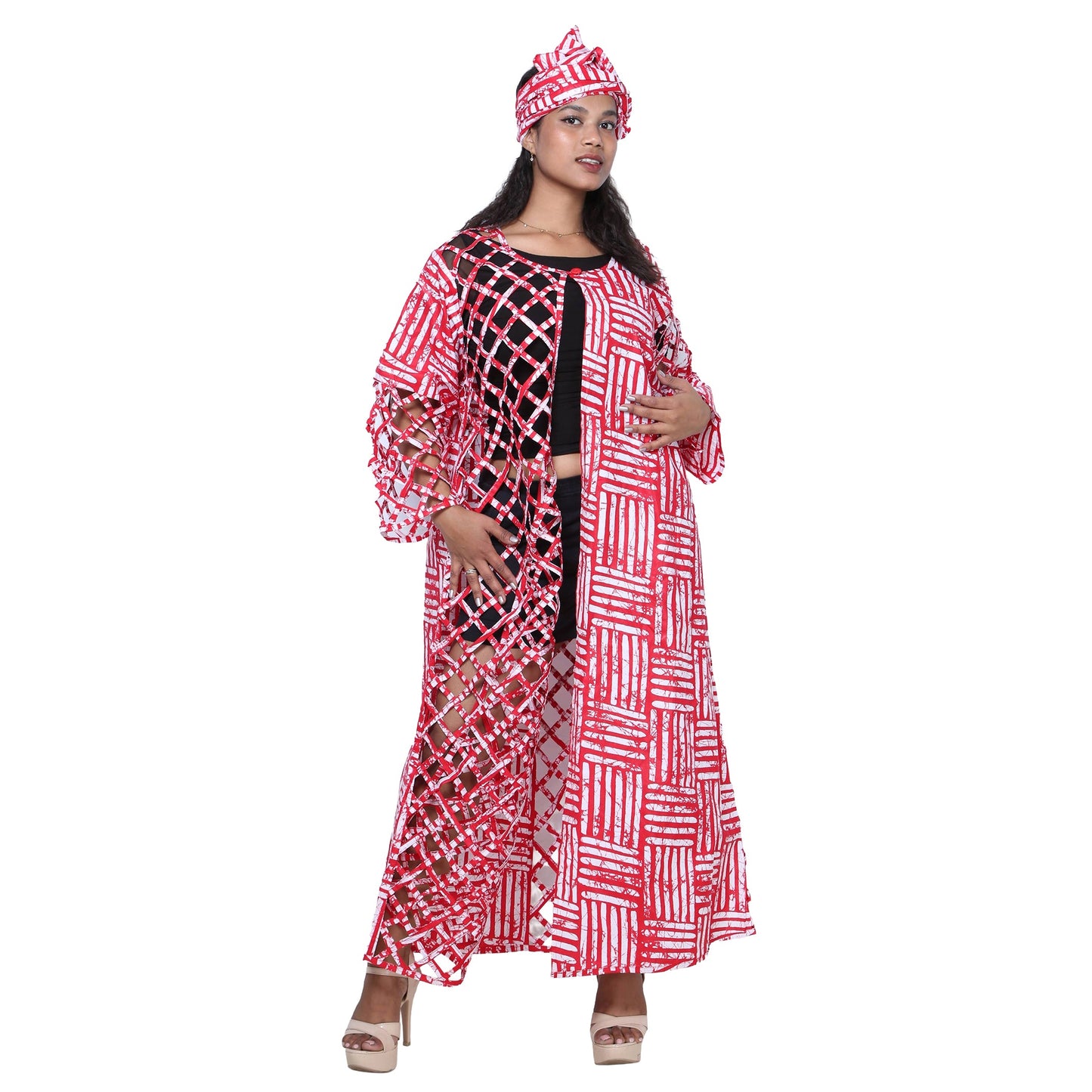 Women's Patch Printwork Cage Maxi Duster
