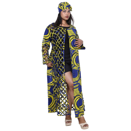 Women's Patch Printwork Cage Maxi Duster